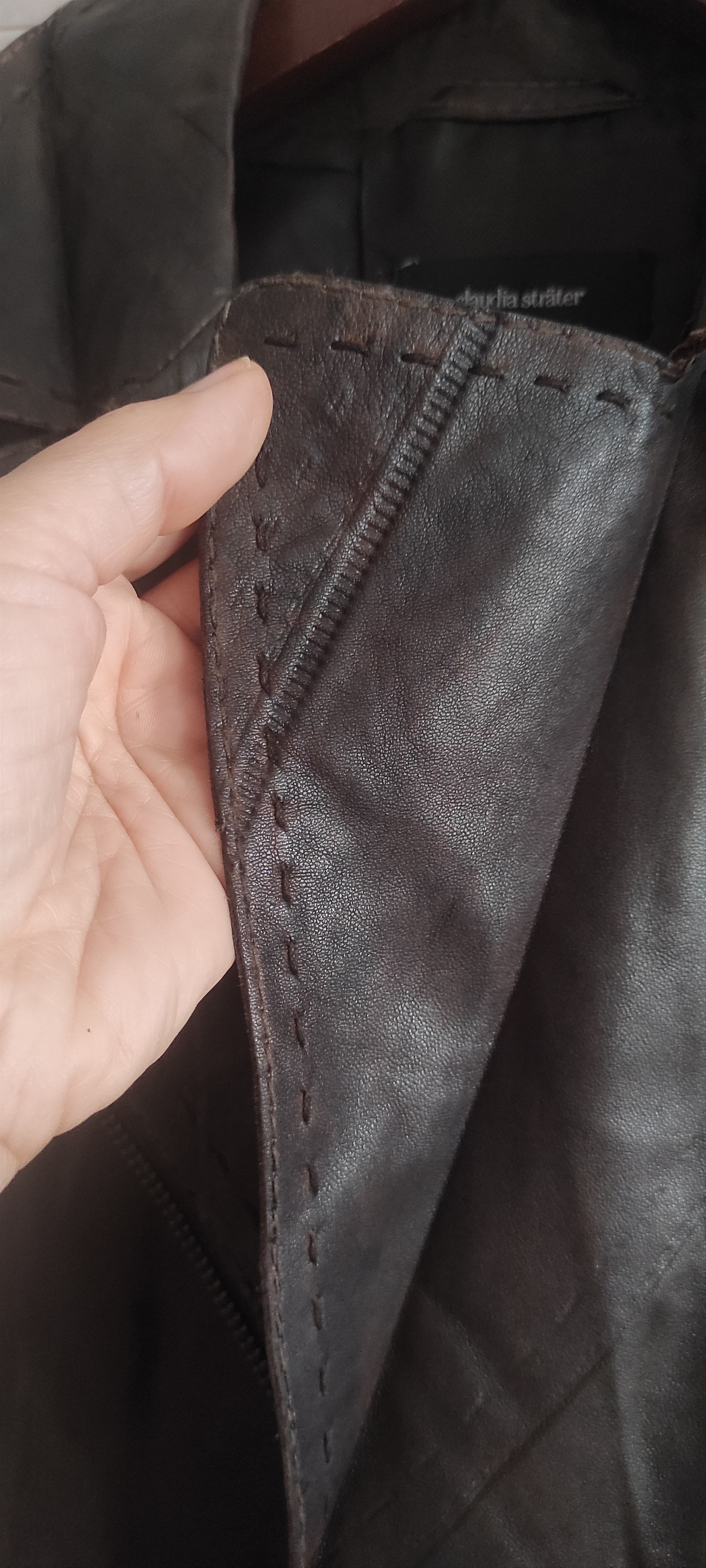 Genuine Leather Claudia Strater Genuine Soft Leather Biker Jacket Brown Size S / US 4 / IT 40 - 14 Thumbnail
