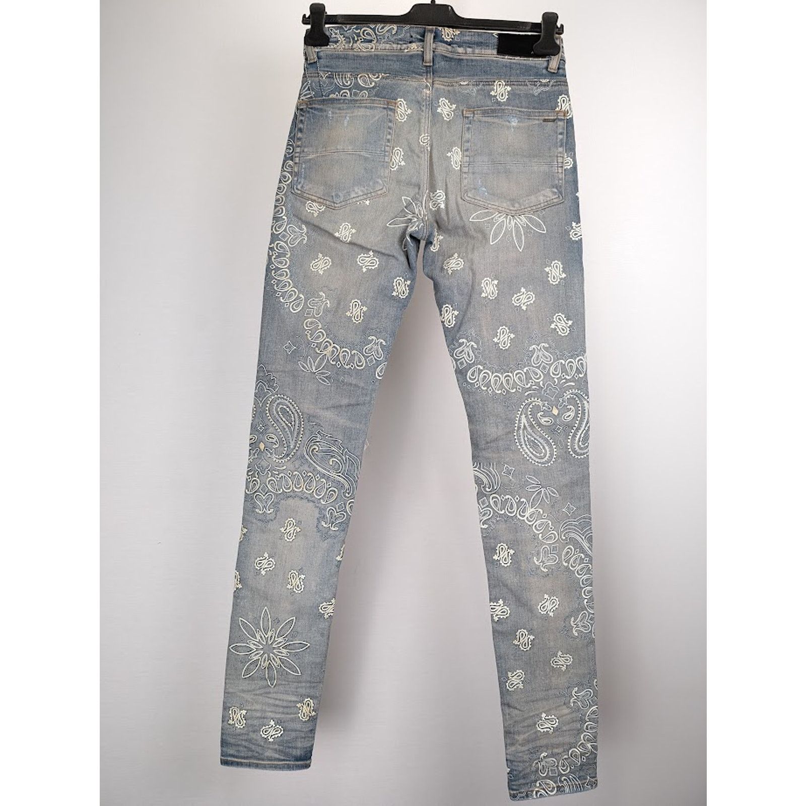 Amiri o1rshd1 Q:2 / Flocked Bandana Jeans in Clay Indigo Size US 31 - 12 Thumbnail