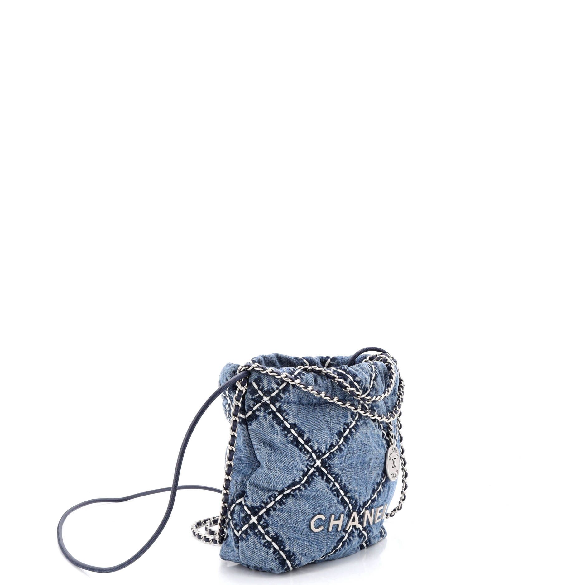 Chanel 22 Chain Hobo Quilted Stitched Denim Mini Size ONE SIZE - 1 Thumbnail