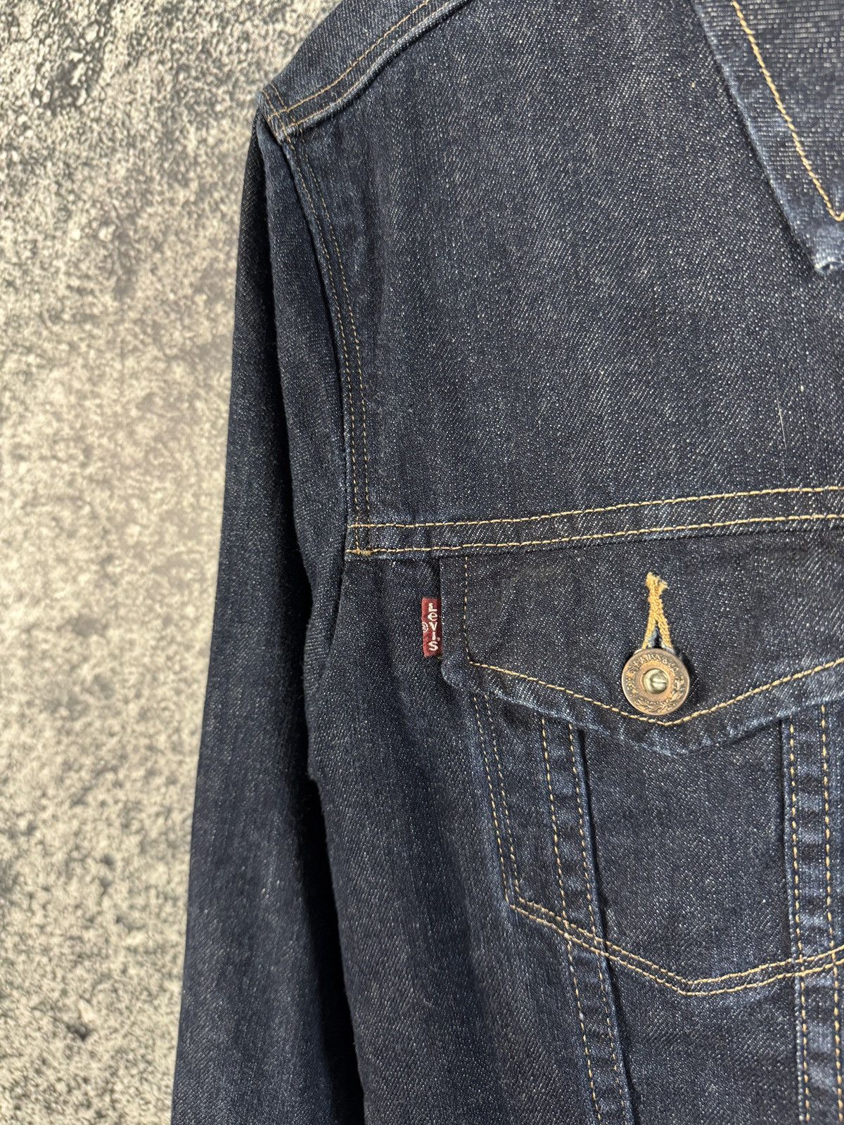 Levi's Levis Vintage Denim Trucker Jacket Classic Navy Blue Sz L Size L / US 10 / IT 46 - 6 Thumbnail