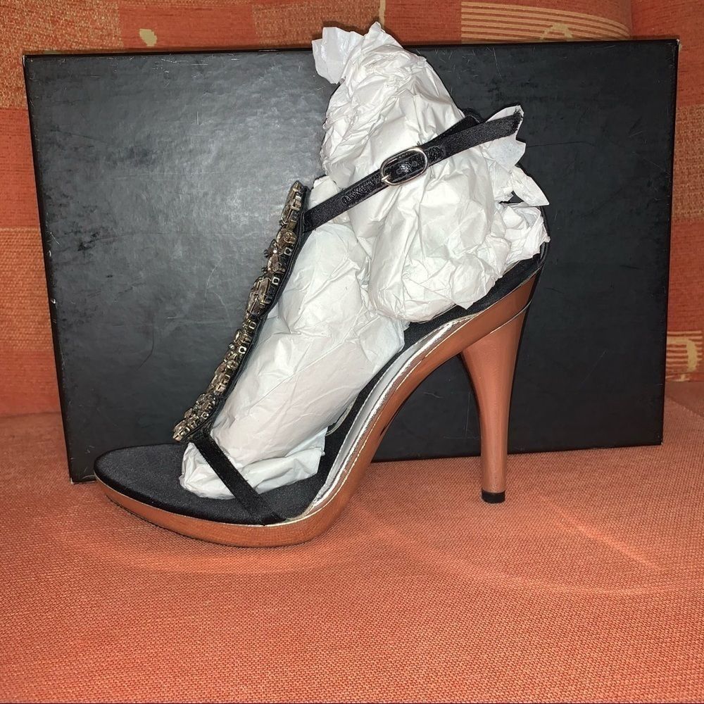 Azzaro Jemima Khan for Azzaro Bejeweled Heels Size US 6.5 / IT 36.5 - 3 Thumbnail