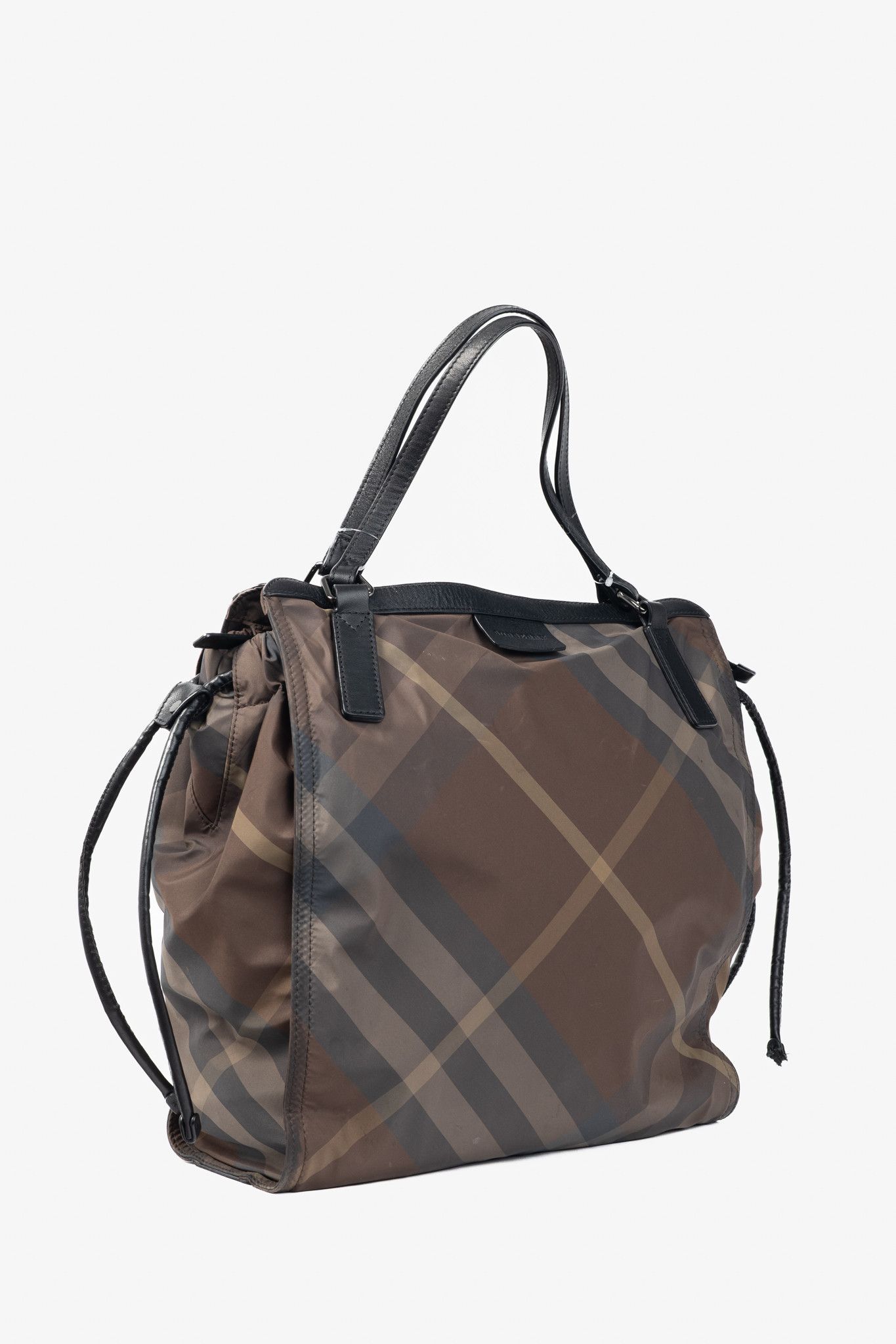Burberry Burberry Buckleigh Check Taffeta Leather-Trim Packable Tote Size ONE SIZE - 2 Thumbnail