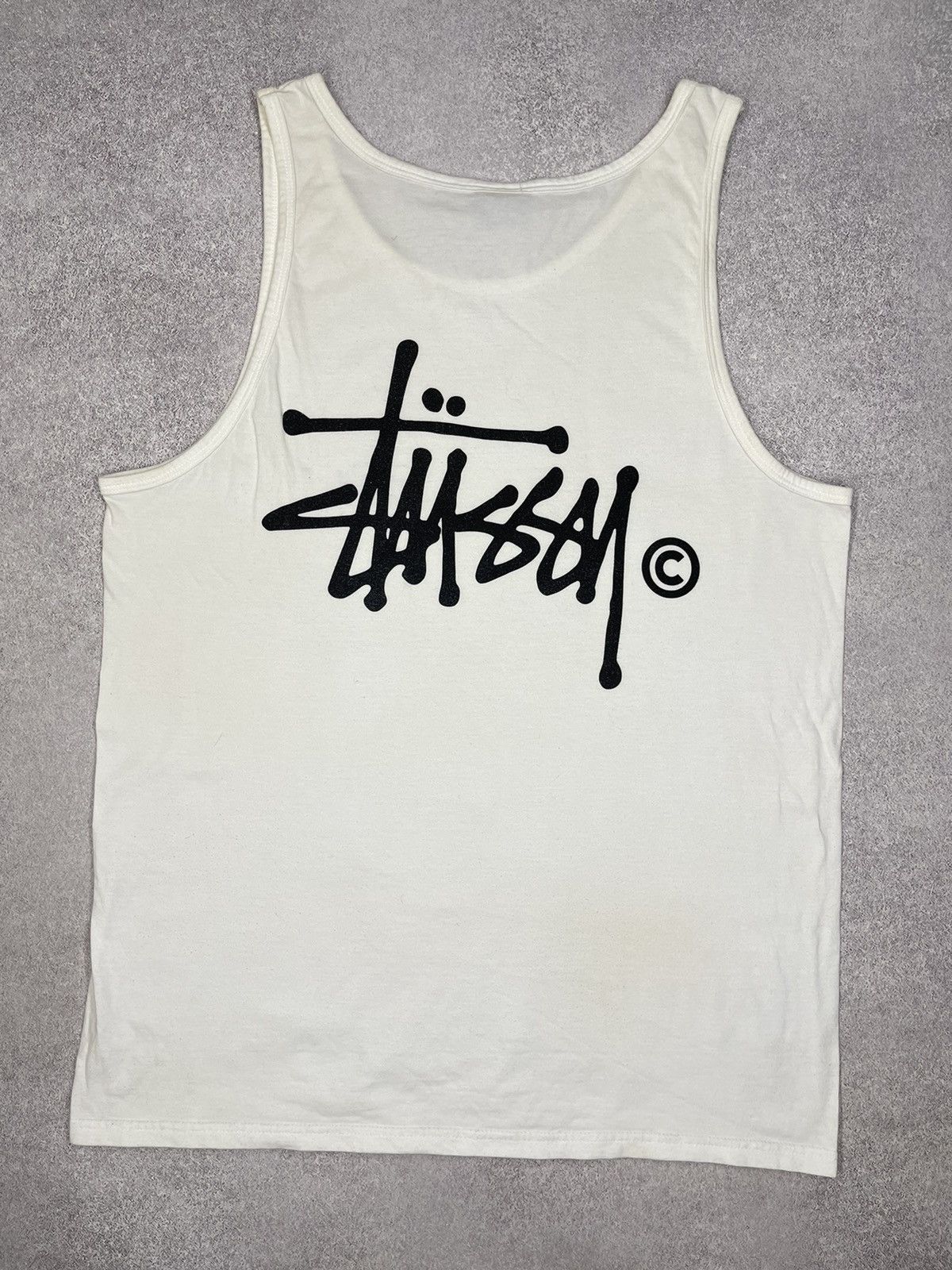 Stussy Vintage Stussy Tank Tops White Big Logo Y2K T Shirt Size L Size US L / EU 52-54 / 3 - 2 Thumbnail