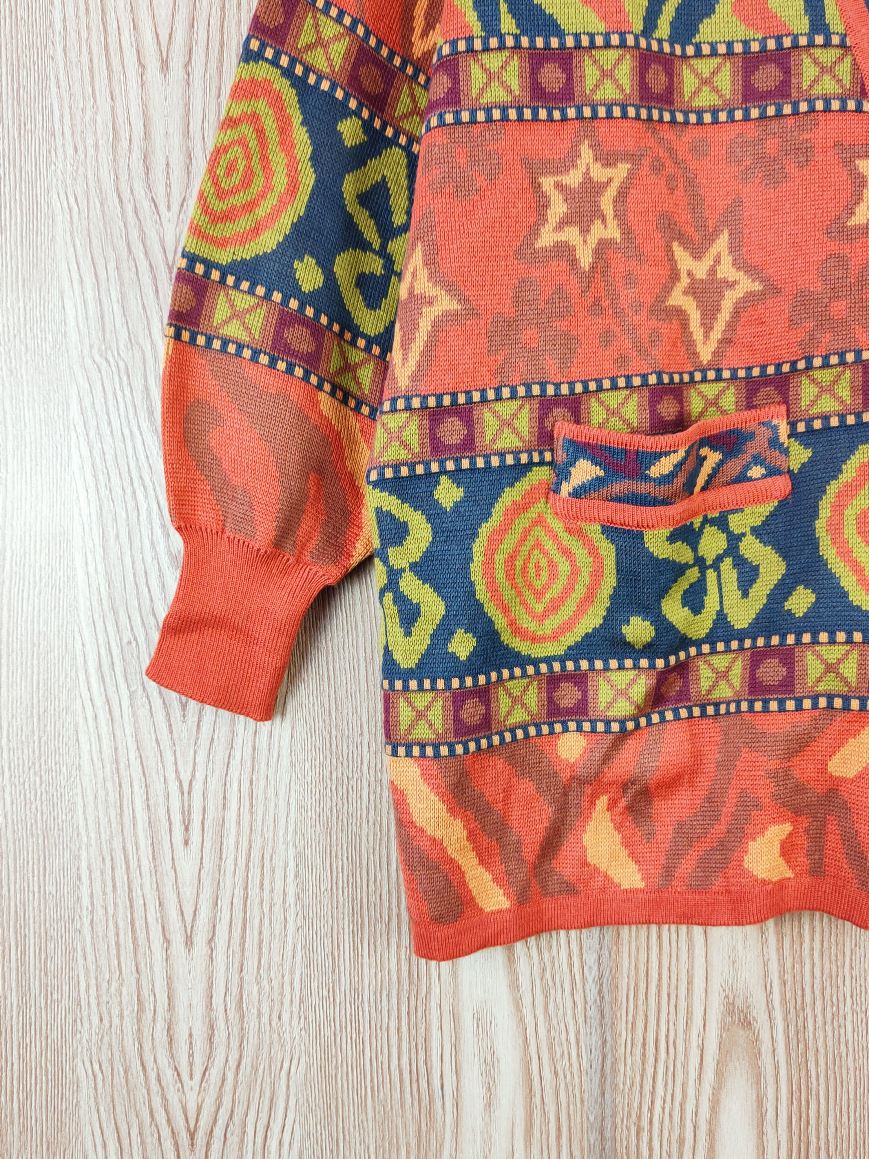 Vintage Dongwon Orange art Knitwear Cardigan #W746 Size US L / EU 52-54 / 3 - 4 Thumbnail