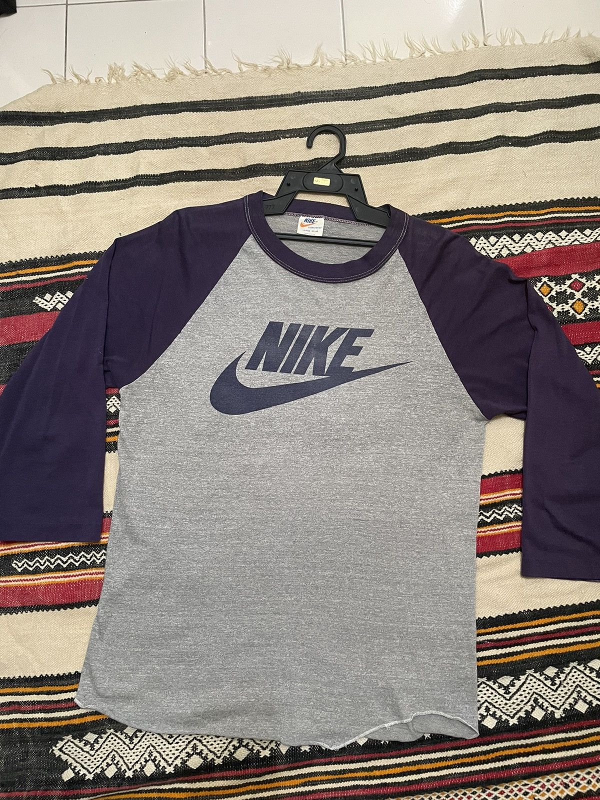 Nike × Vintage Vintage 70s Nike three Quarter Shirt Size US M / EU 48-50 / 2 - 2 Thumbnail