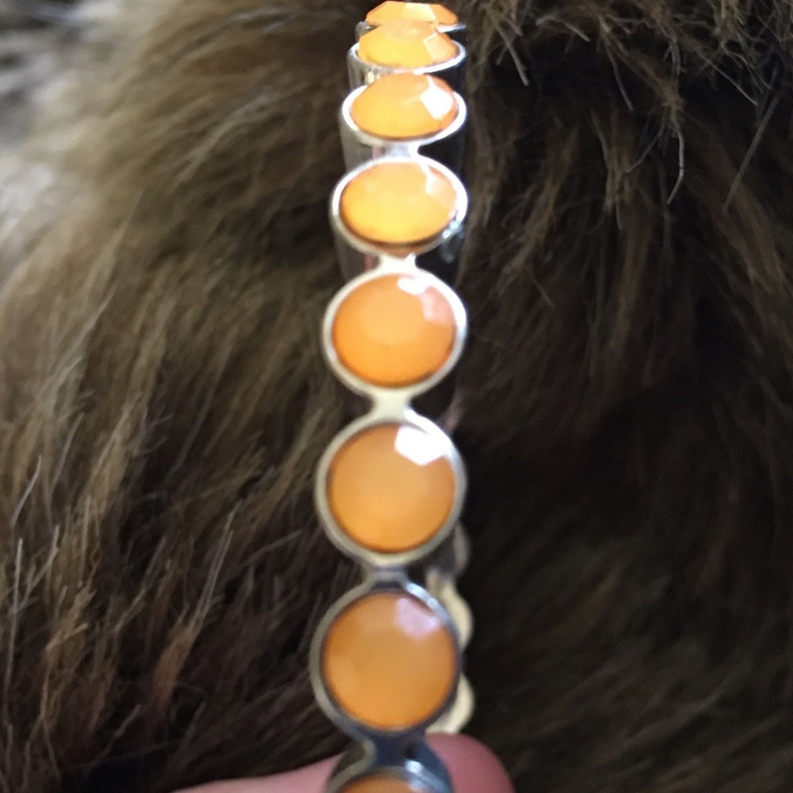 Jewelry Faceted tangerine glass stone magnet bracelet Size ONE SIZE - 8 Thumbnail