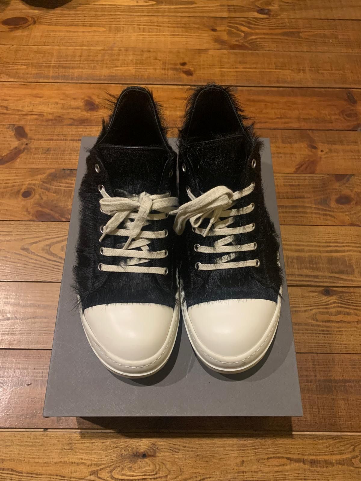 Rick Owens Rick Owens pony hair Low Top Ramons | Grailed
