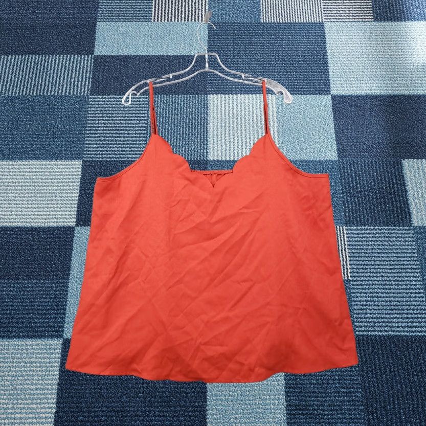 Shein Shein Curve Tank Top Red Scalloped 4XL Plus V-Neck Sleeveless Blouse Shirt Size XXL / US 16-18 / IT 52-54 - 1 Thumbnail