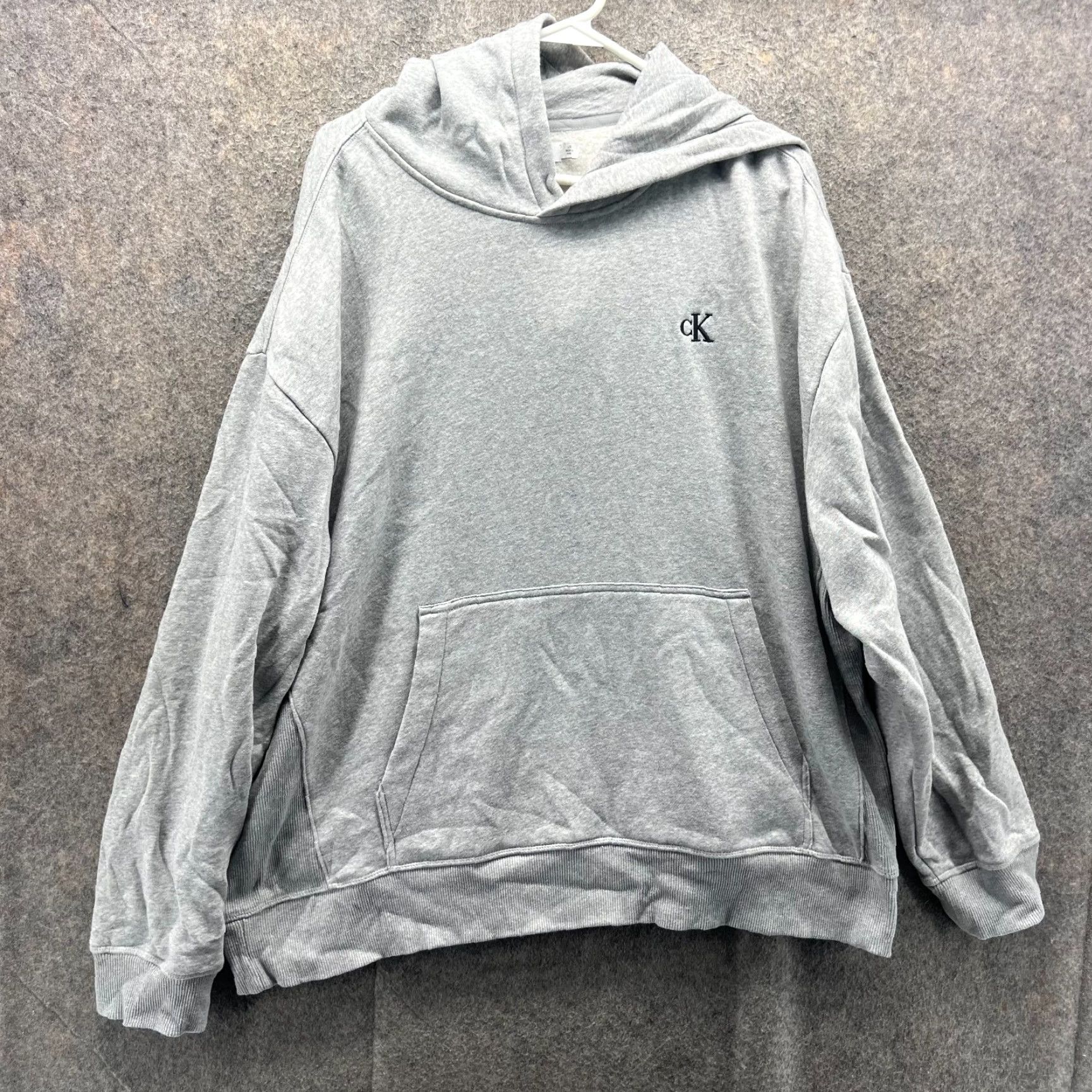 Calvin Klein VINTAGE Calvin Klein Hoodie Mens Large Gray Relaxed Fit Pullover Kangaroo Pocket Jacket Size US L / EU 52-54 / 3 - 2 Thumbnail