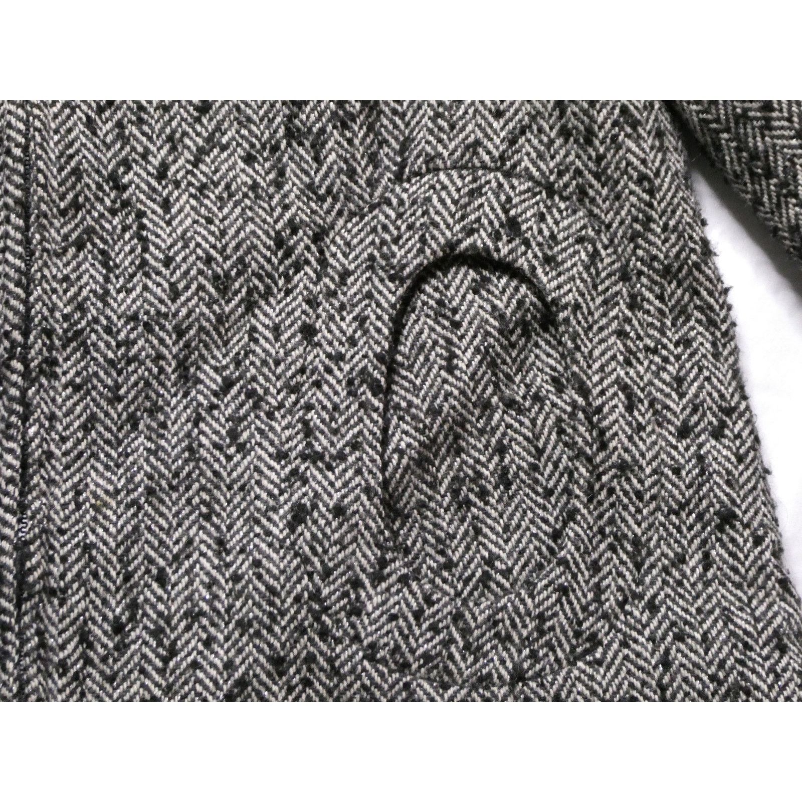 Betsey Johnson Betsey Johnson balloon arm wool tweed jacket, black, XS Size XS / US 0-2 / IT 36-38 - 2 Thumbnail