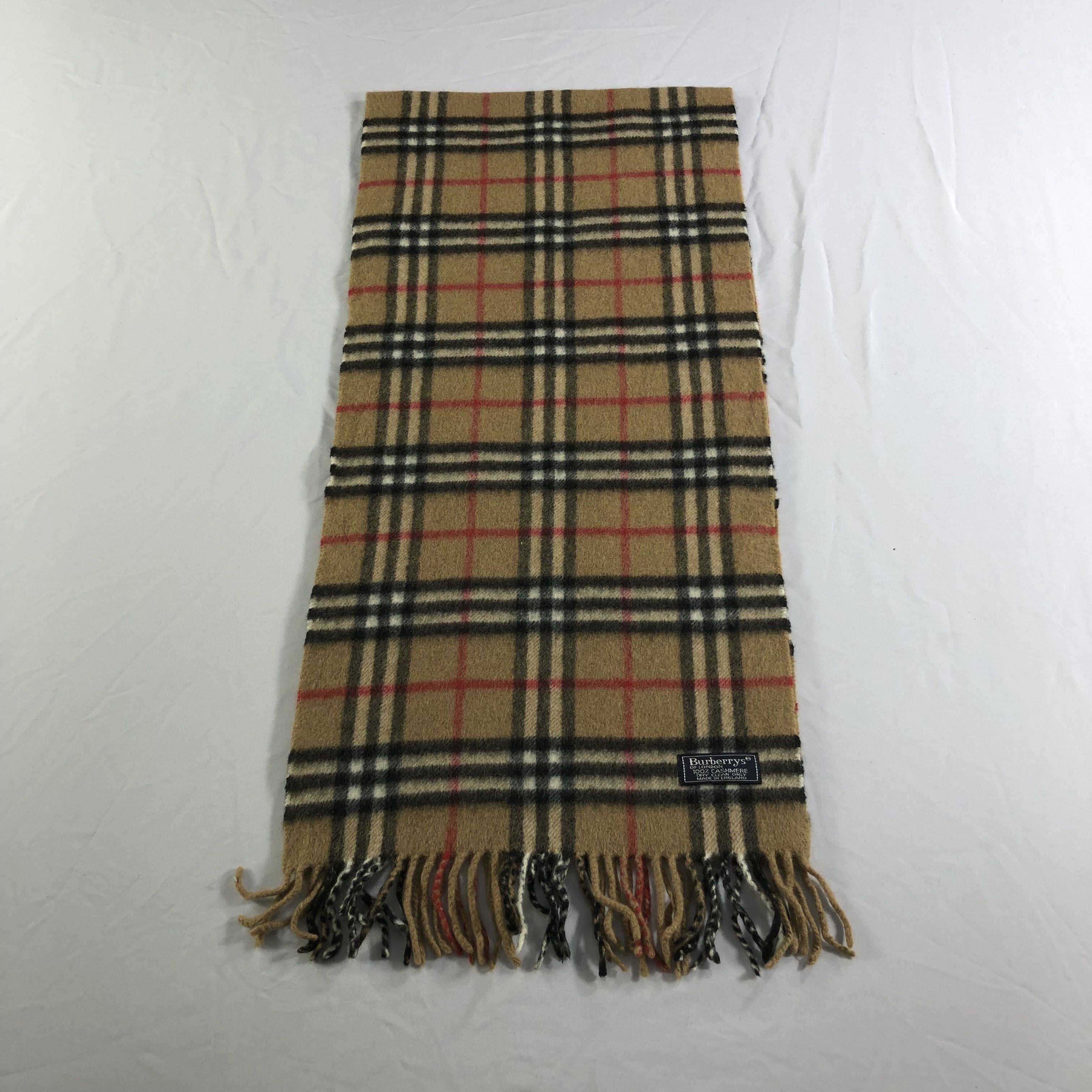 Burberry Burberrys Tan Nova Check Cashmere Scarf Muffler V2258 Size ONE SIZE - 2 Thumbnail