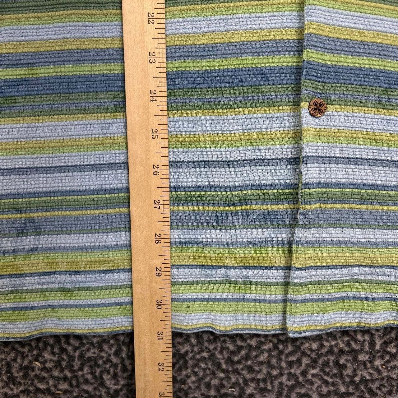 Tommy Bahama Tommy Bahama Button Up Shirt Men Green Striped Cotton Silk M Size US M / EU 48-50 / 2 - 6 Thumbnail