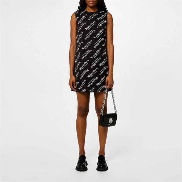 Kenzo o1g2r1mq1024 Mini Dress in Black & White Size M / US 6-8 / IT 42-44 - 4 Thumbnail