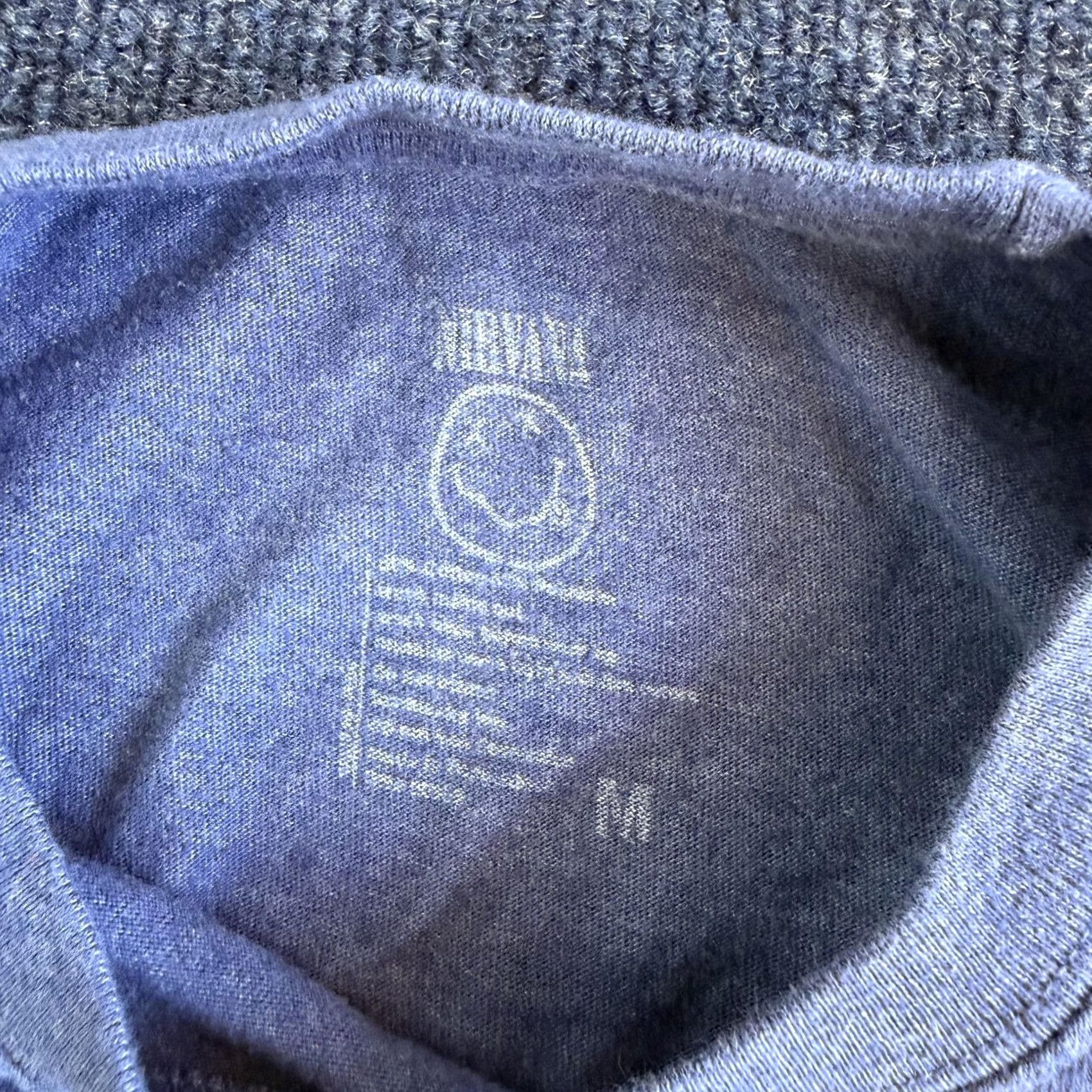 Vintage Nirvana Shirt Medium Blue Smiley Face Graphic Band Tee Cotton Blend Mens Size US M / EU 48-50 / 2 - 3 Thumbnail