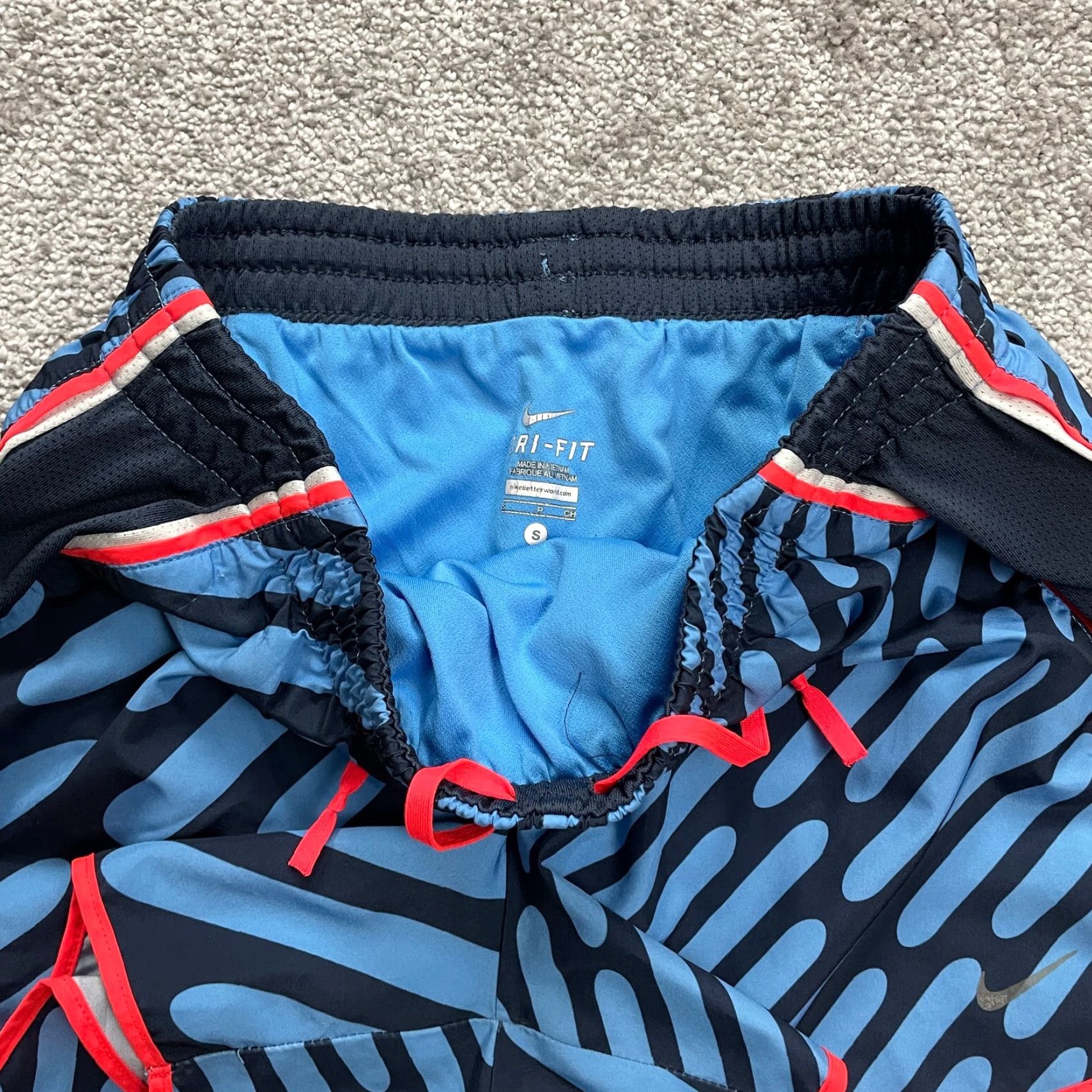 Nike Nike Dri-Fit Active Shorts Women Small Blue Orange Elastic Athletic Running 27x4 Size 28" / US 6 / IT 42 - 5 Thumbnail