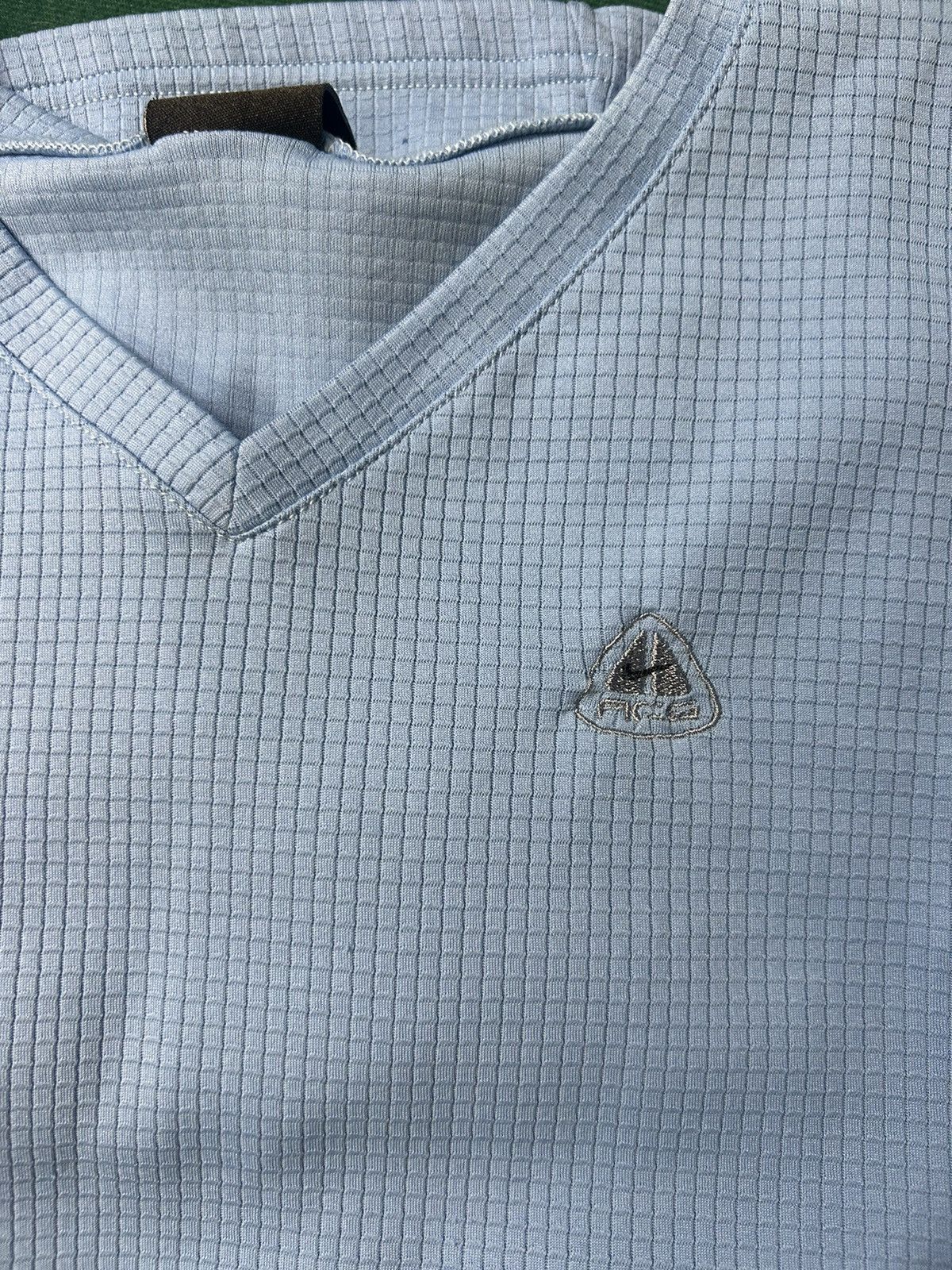 Nike ACG Nike ACG Dri-Fit Light Blue Grid Waffle Shirt Size US XXL / EU 58 / 5 - 4 Thumbnail