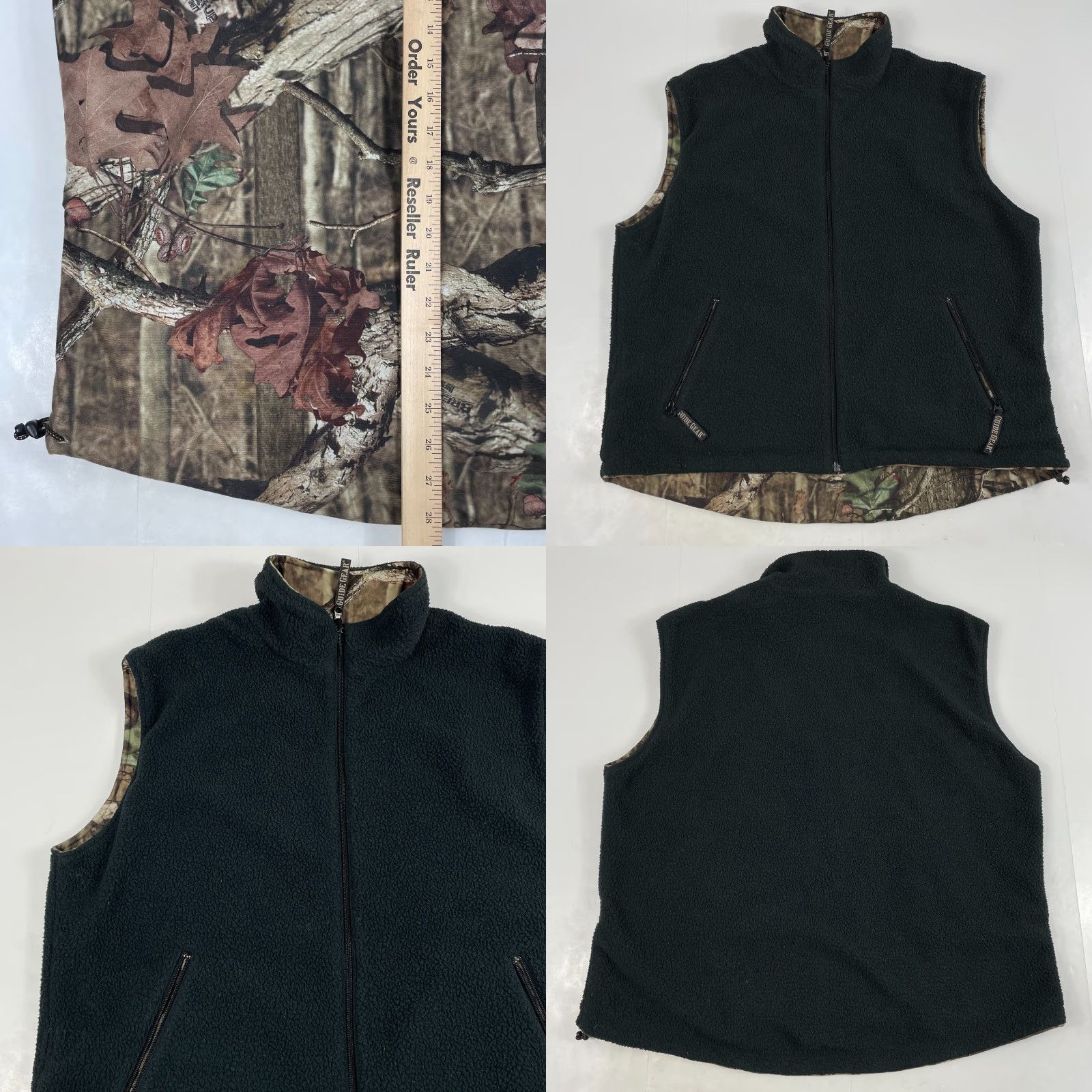 Vintage Guide Gear Vest Men L Brown Camouflage Fleece Full Zip Hunting Hiking Skiing Jacket End with Pockets Size US L / EU 52-54 / 3 - 9 Thumbnail