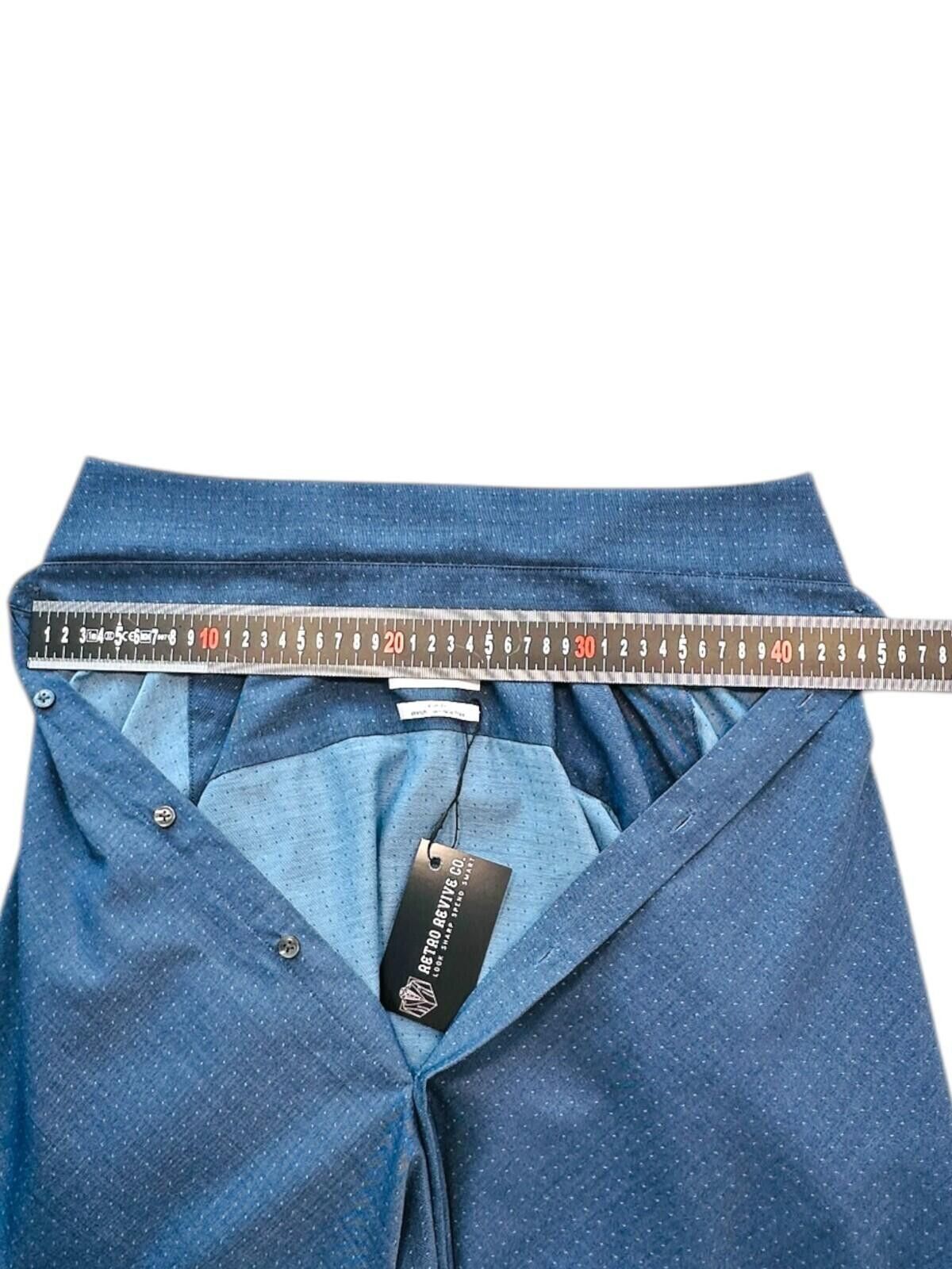 Calvin Klein Calvin Klein Shirt Men's UK Size XL Blue Polka Dot Slim Fit Size 44R - 11 Thumbnail