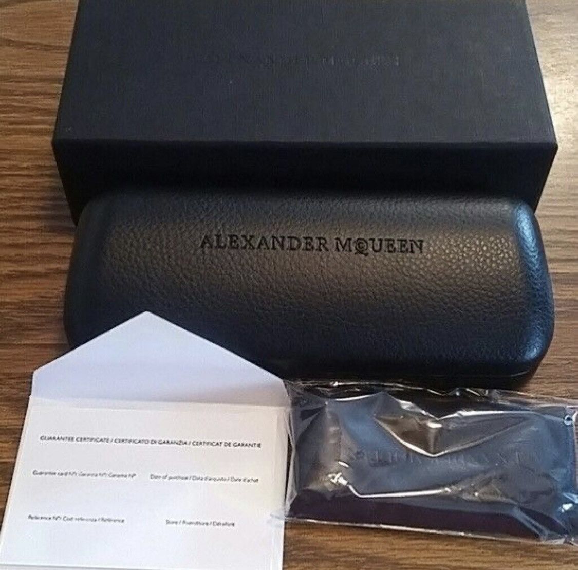 Alexander McQueen New Vintage McQueen Aviator Gold Blue Cut Lenses AM0117 003 Size ONE SIZE - 7 Thumbnail