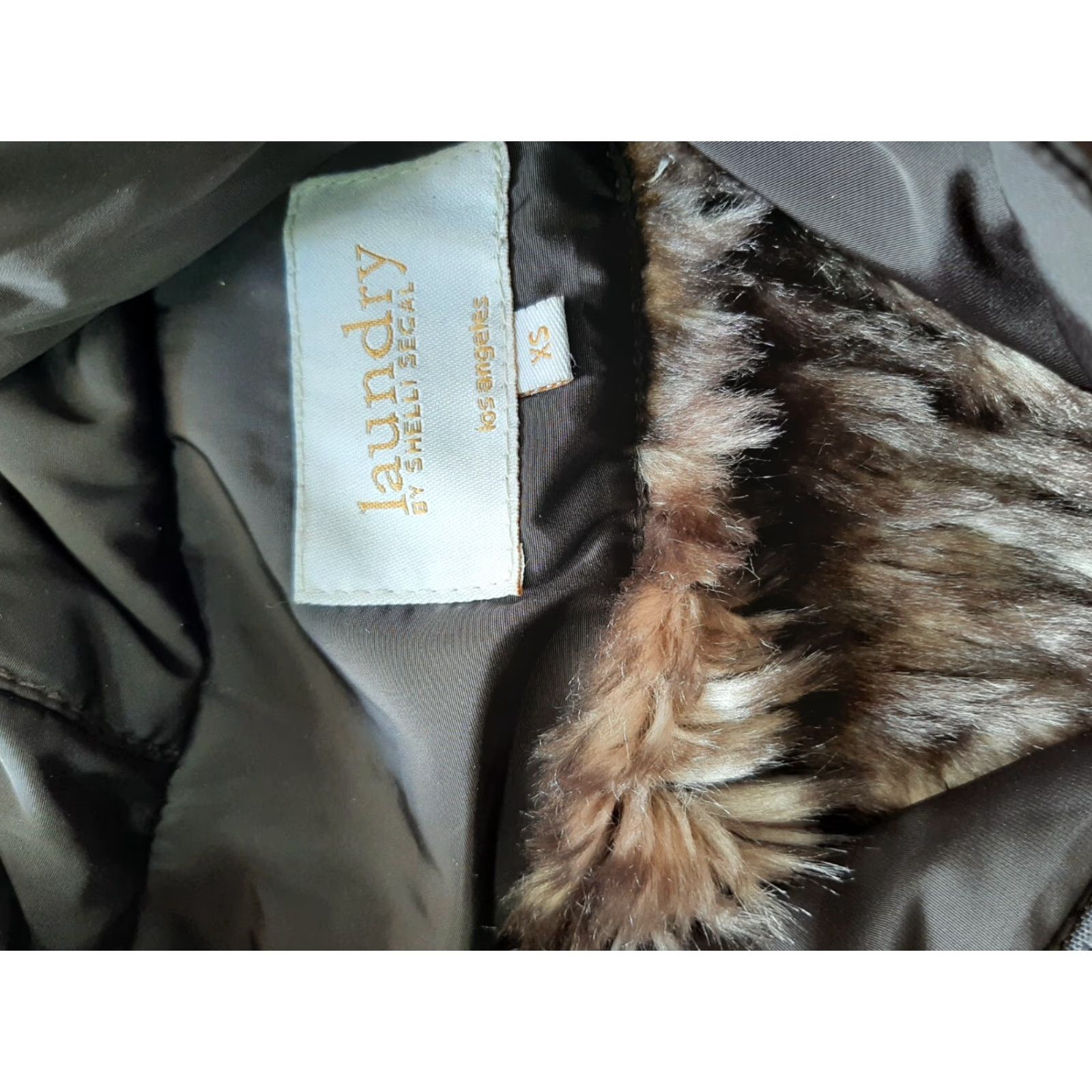 Vintage Laundry by Shelli Segal Hooded Long Winter Jacket Coat Womens XS Brown Faux Fur Full Zip Size XS / US 0-2 / IT 36-38 - 6 Thumbnail