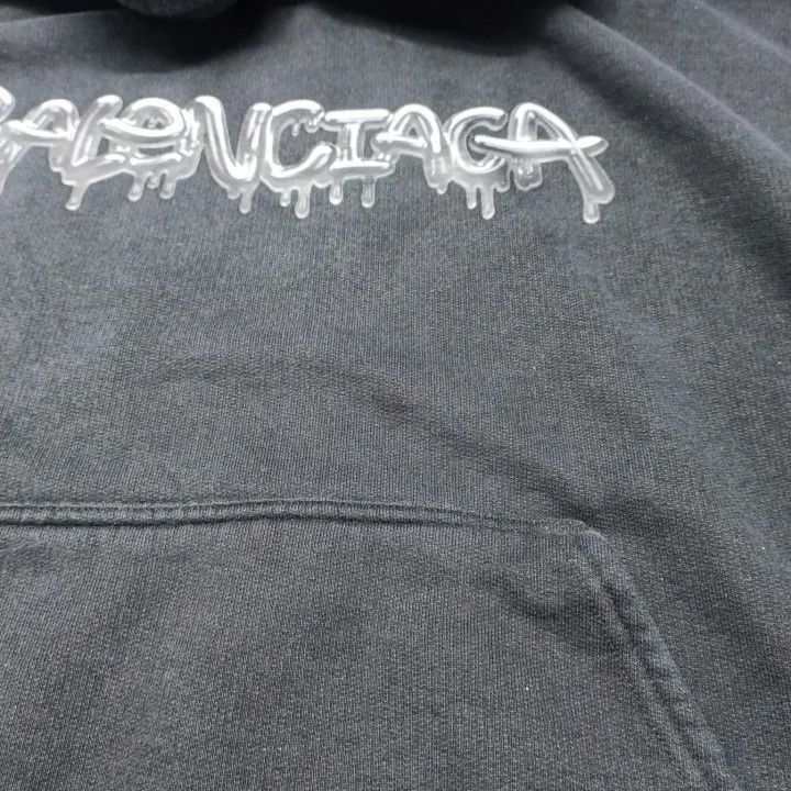 Balenciaga Balenciaga Black Oversized Letter Print Hoodie 0079-2507 Size S / US 4 / IT 40 - 8 Thumbnail
