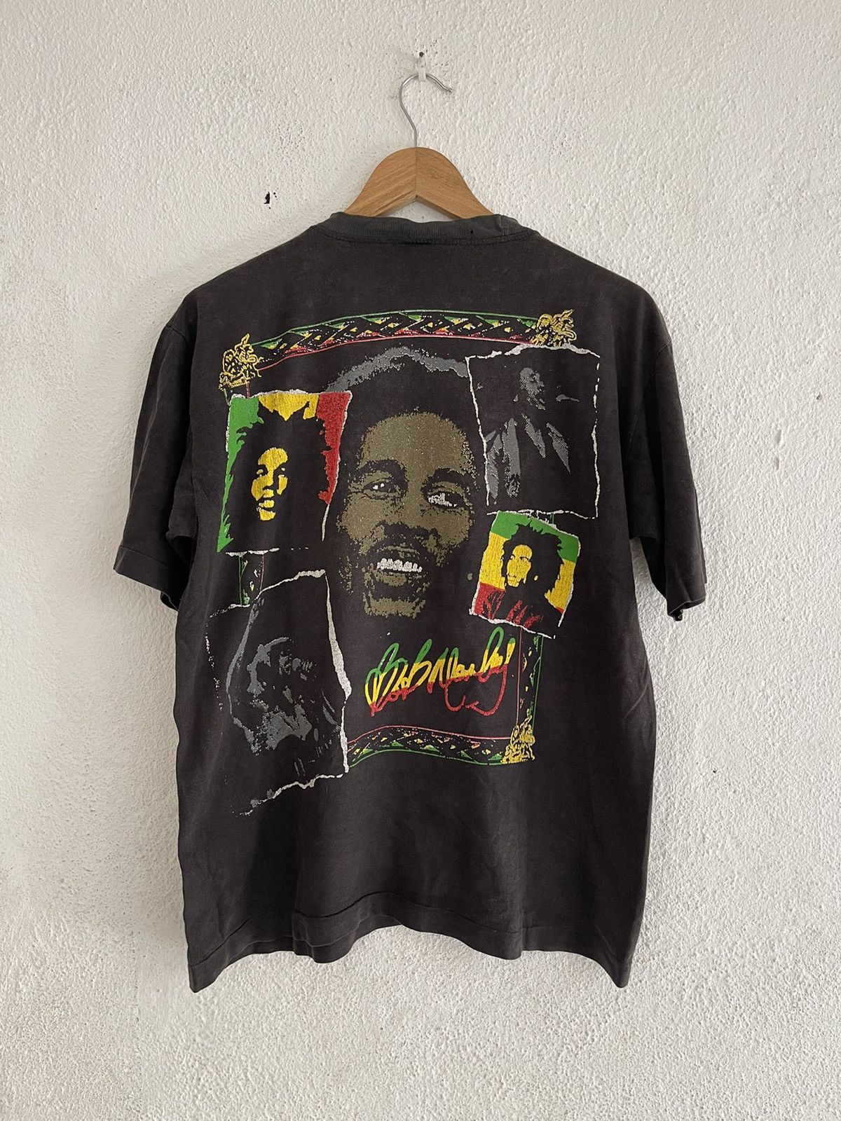Band Tees × Vintage Vintage Bob Marley Mirror Print Rasta Size US L / EU 52-54 / 3 - 2 Thumbnail