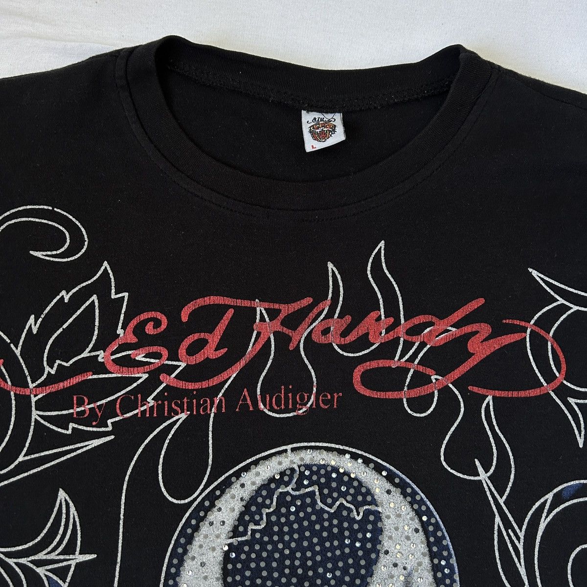 Christian Audigier × Ed Hardy 2000s Ed Hardy skull rhinestones tee Size US L / EU 52-54 / 3 - 4 Thumbnail
