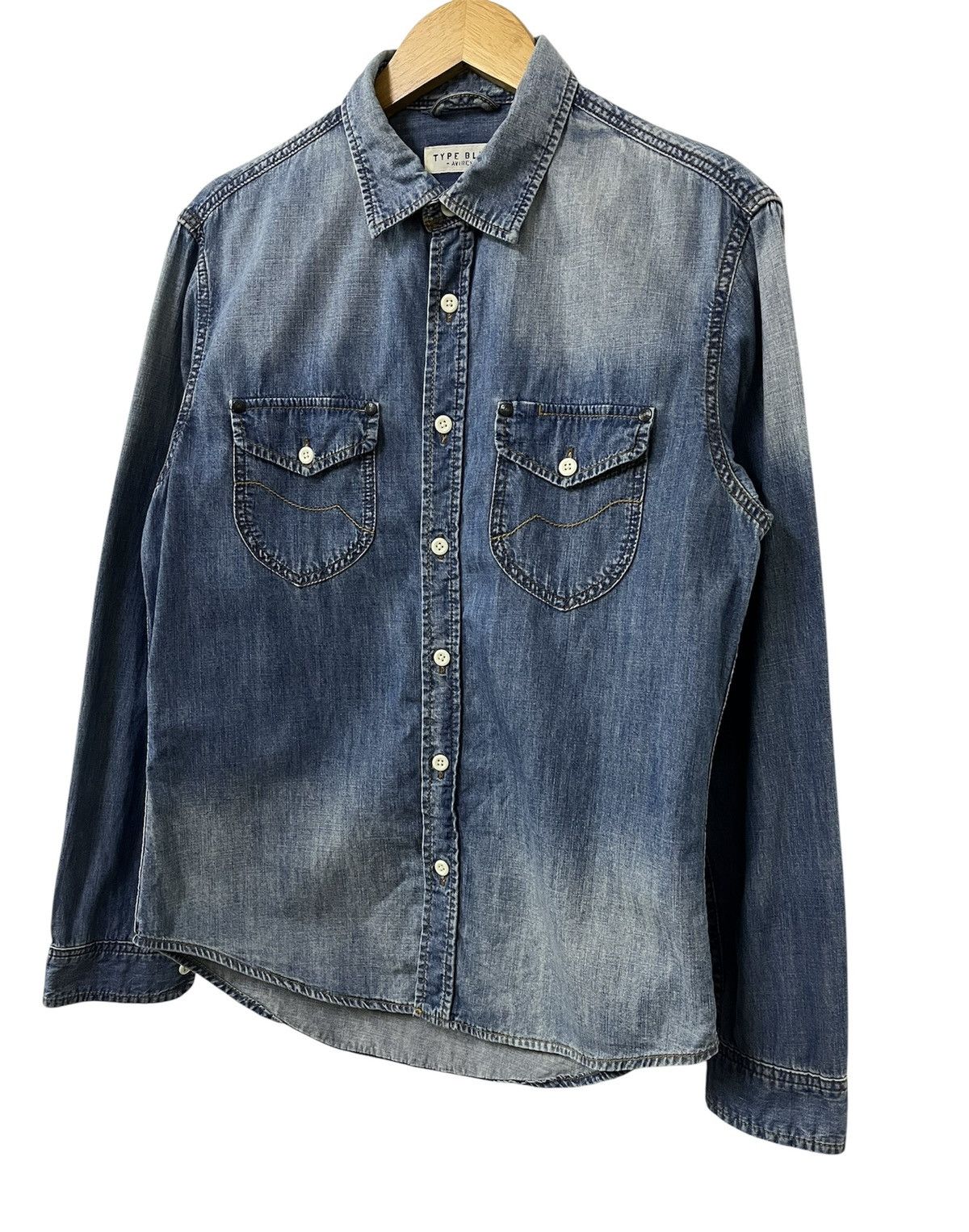 Avirex AVIREX TYPE BLUE DENIM JEANS BACK PRINTED SHIRT Size US L / EU 52-54 / 3 - 7 Thumbnail