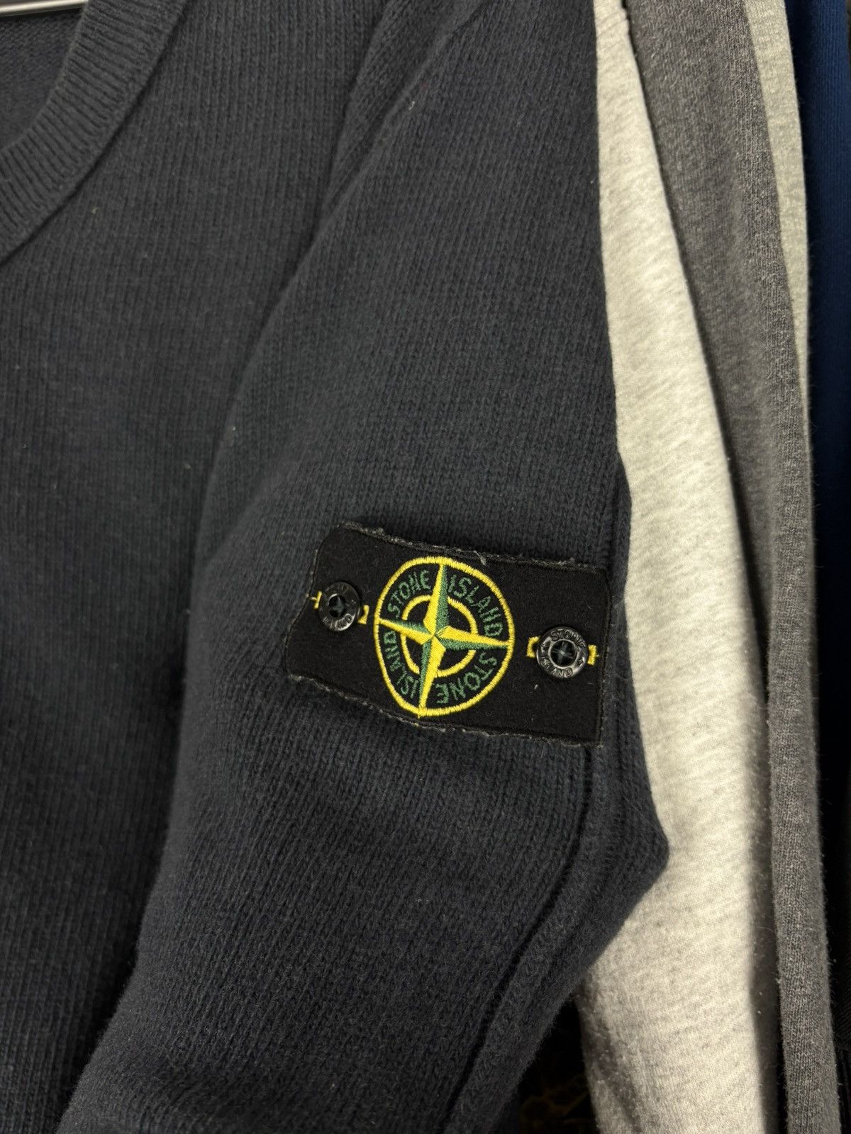 Massimo Osti × Stone Island STONE ISLAND Sweater V-Neck Heavy Knit Cotton Vintage SS 00 Size US M / EU 48-50 / 2 - 4 Thumbnail