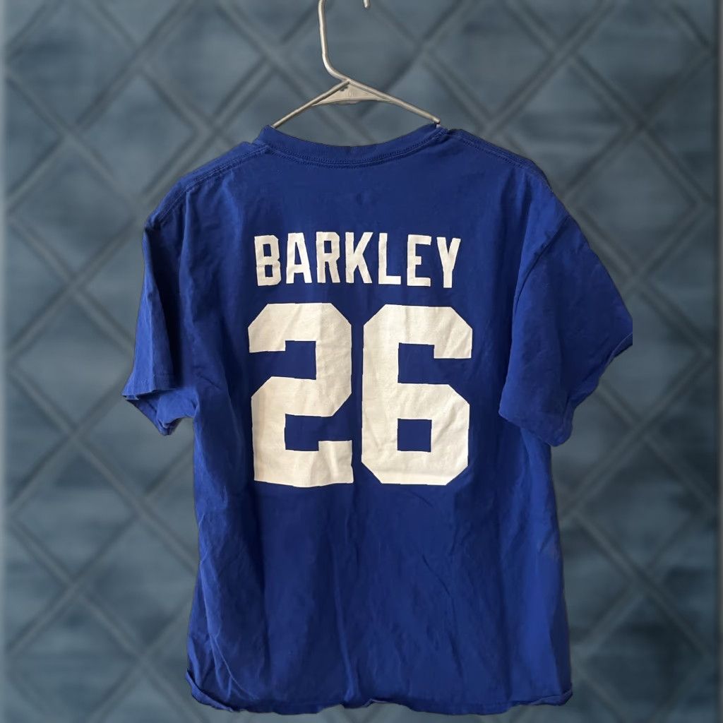 NFL Saquon Barkley Team Apparel T-Shirt NY Giants Blue Short Sleeve Mens Large Sports Cotton Shirt Size US L / EU 52-54 / 3 - 1 Thumbnail