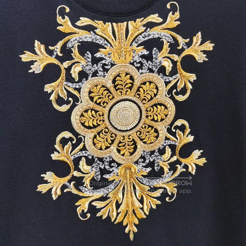 Versace Versace Black men's embroidered print casual short-sleeved Size US S / EU 44-46 / 1 - 4 Thumbnail
