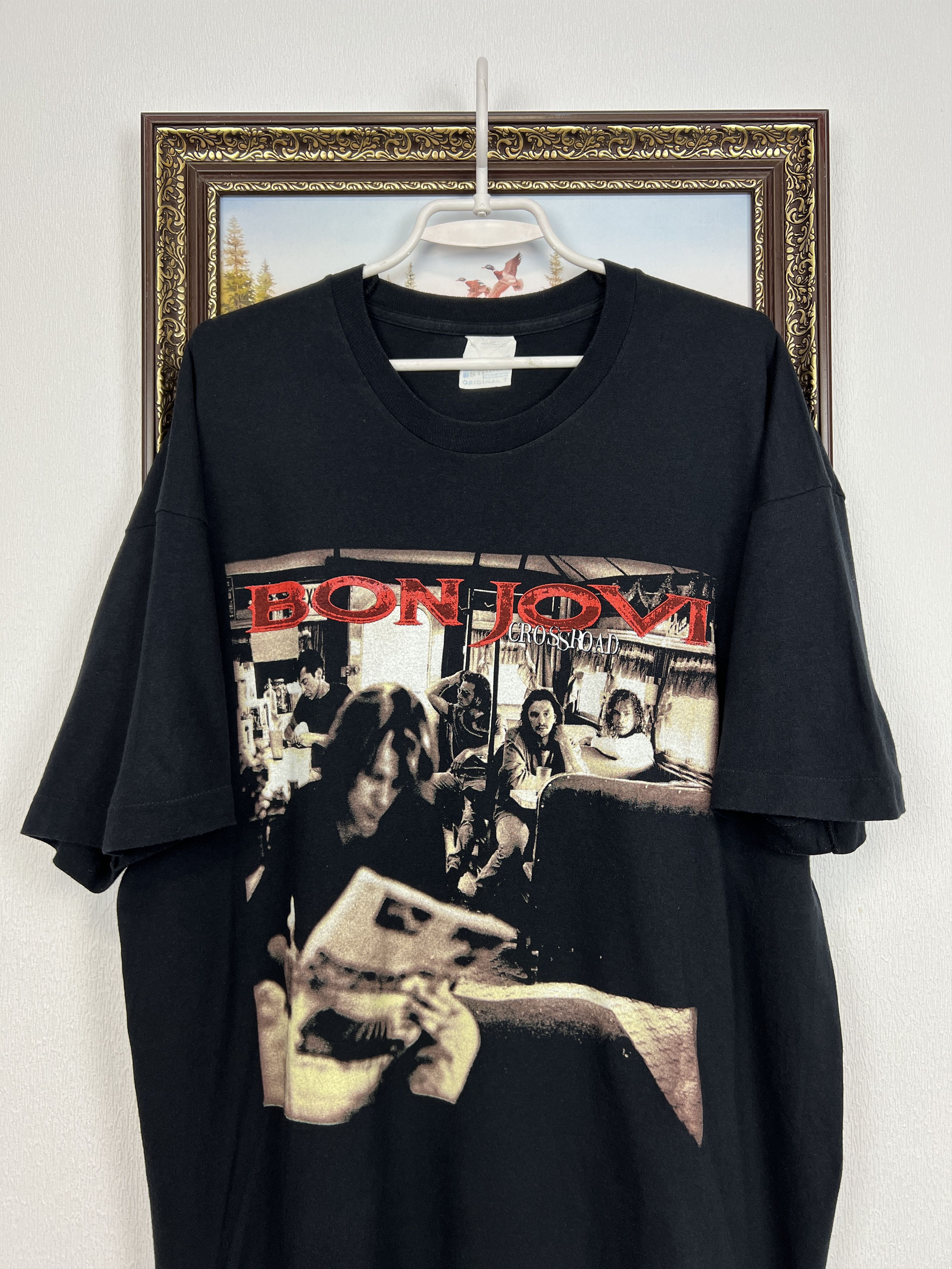 Vintage Vintage 90's Bon Jovi Cross Road European Shirt Tee Hype Size US XL / EU 56 / 4 - 2 Thumbnail