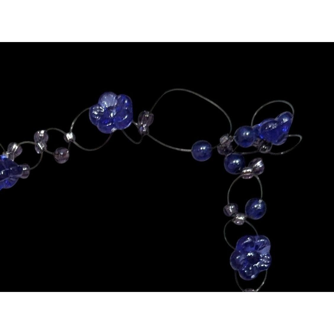 Other 90s Style Blue Beaded Floral Necklace Size ONE SIZE - 6 Thumbnail