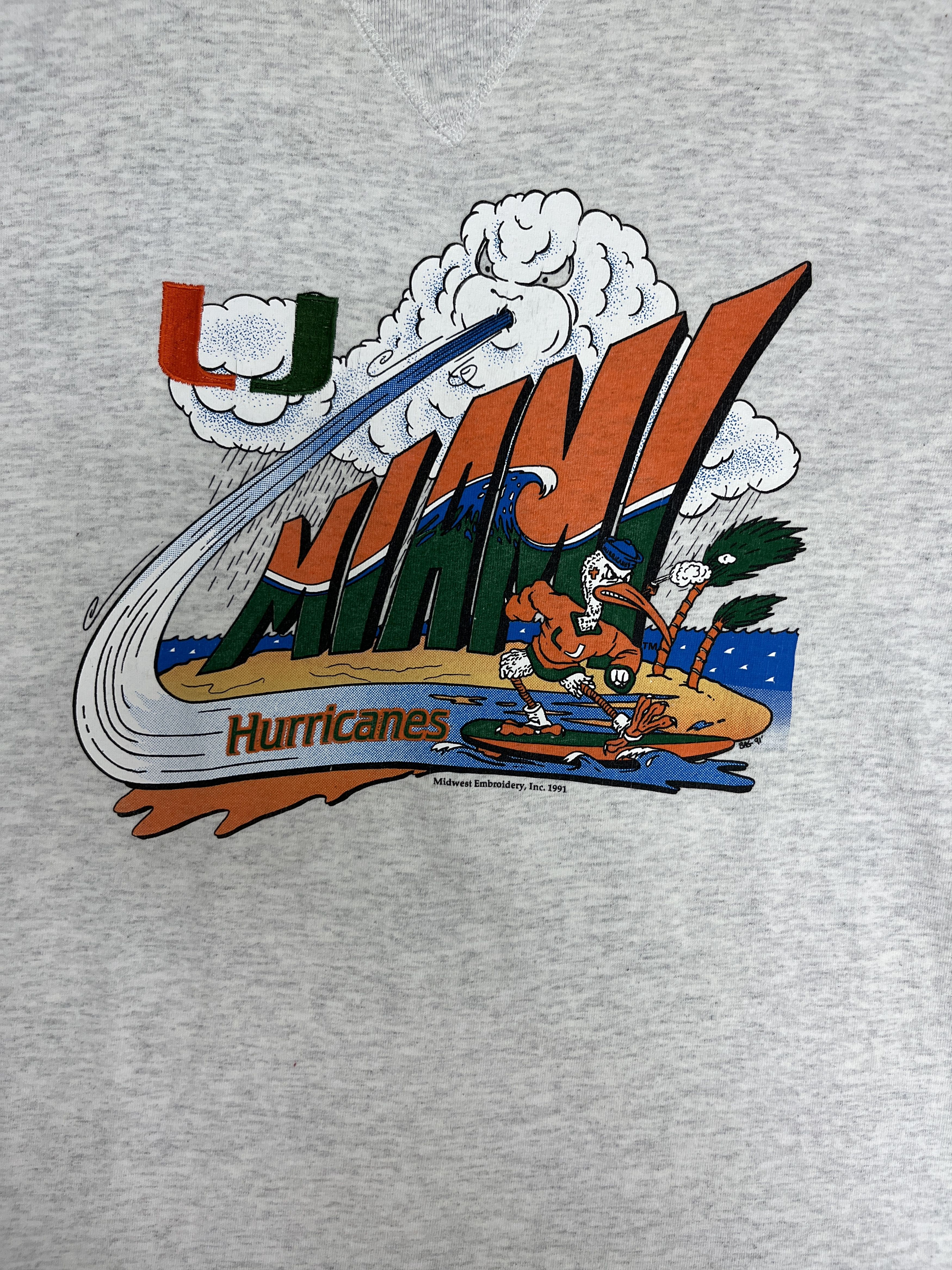Vintage Miami Hurricanes Vintage Grey T-Shirt Tee Size US L / EU 52-54 / 3 - 2 Thumbnail