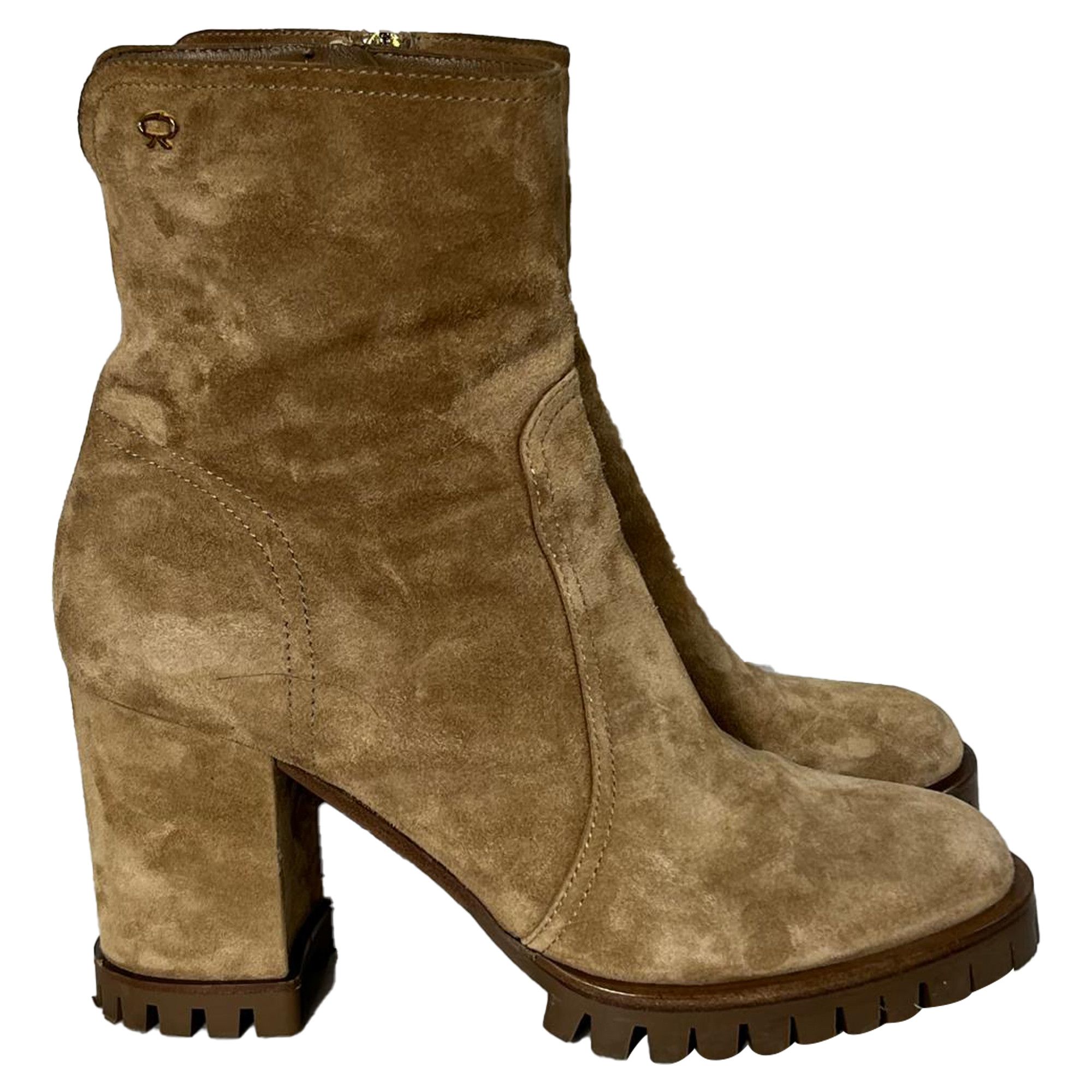 Gianvito Rossi Gianvito Rossi Timber Zipped Ankle Boots in Brown Suede Size US 11.5 / IT 41.5 - 1 Thumbnail