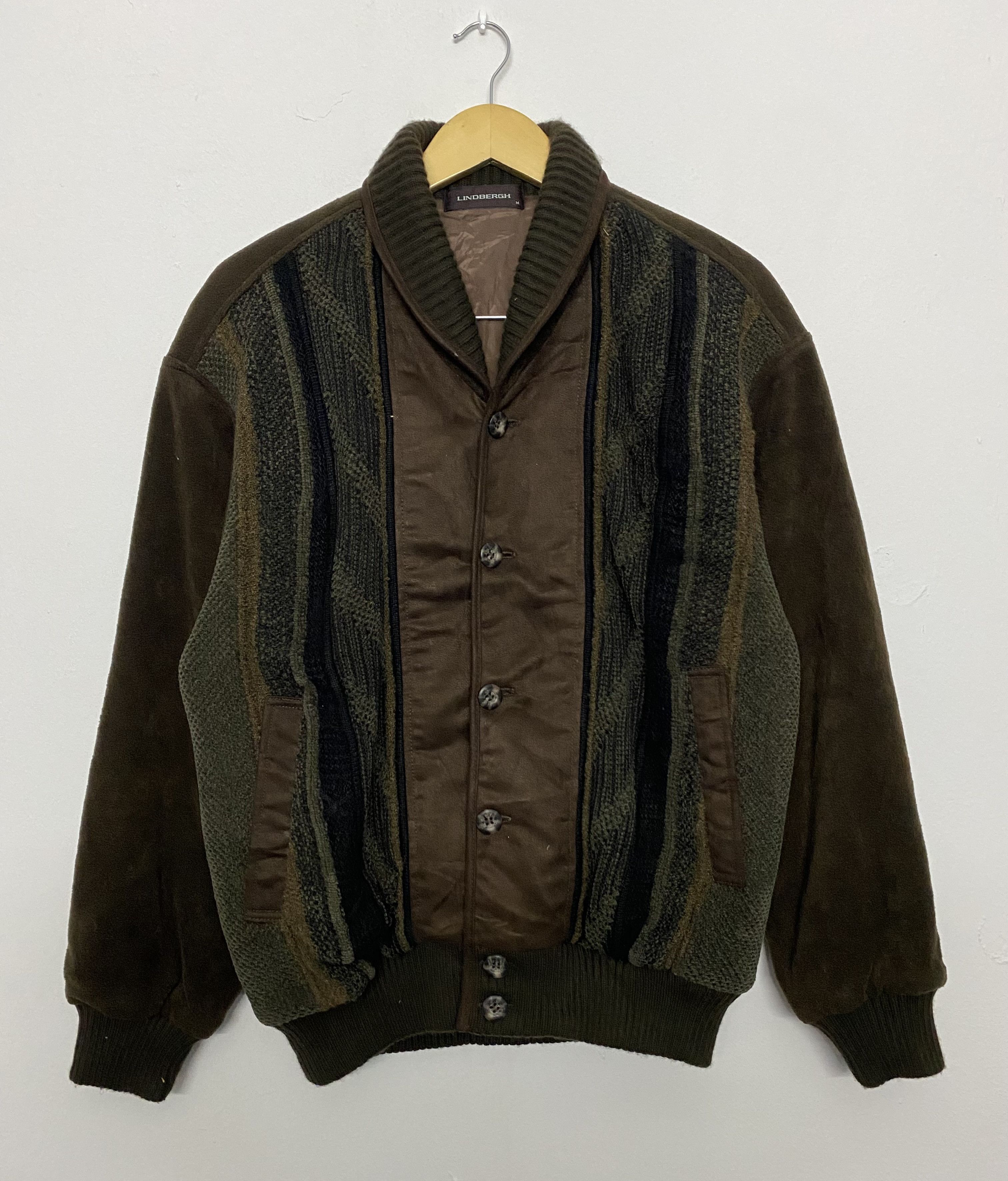 Lindbergh VINTAGE LINDBERGH Suede Knitted Bomber Jacket Size US M / EU 48-50 / 2 - 1 Thumbnail