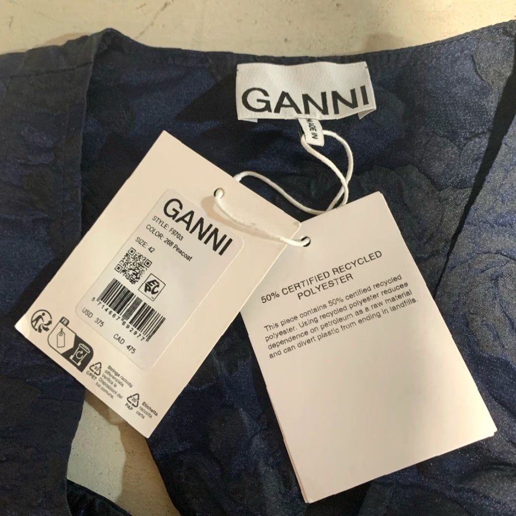 Ganni Ganni botanical jacquard mini dress blue Size ONE SIZE - 6 Thumbnail