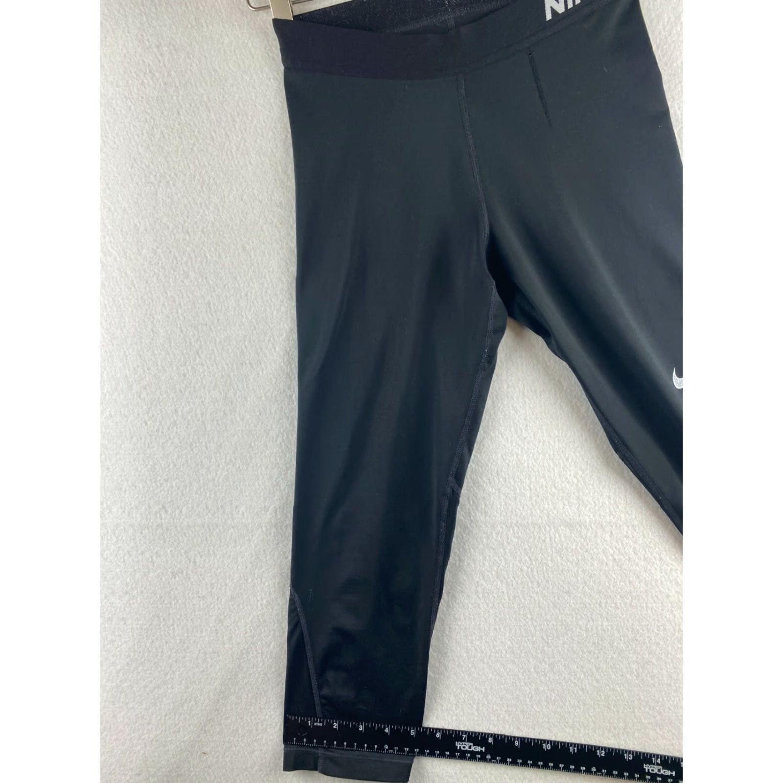 Nike Nike Pro Tights Womens XS Black Cropped Comfortable Stretch Elastic Waist Performance Athletic Leggings Size ONE SIZE - 7 Thumbnail