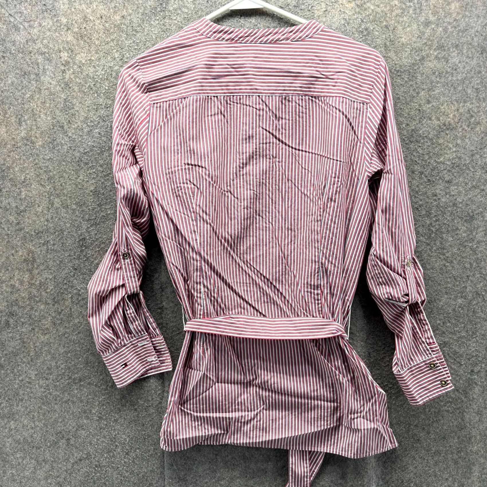 Tommy Hilfiger Tommy Hilfiger Shirt Dress Womens Small Red Striped Button Down Belted A Line Shirt Dress Womens Small Red Striped Button Down Belted A Line Size S / US 4 / IT 40 - 2 Thumbnail
