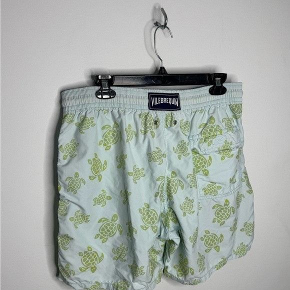 Vilebrequin Vilebrequin Moorea Flocked Turtle Swim Trunks Green Men’s XL Size US 36 / EU 52 - 4 Thumbnail