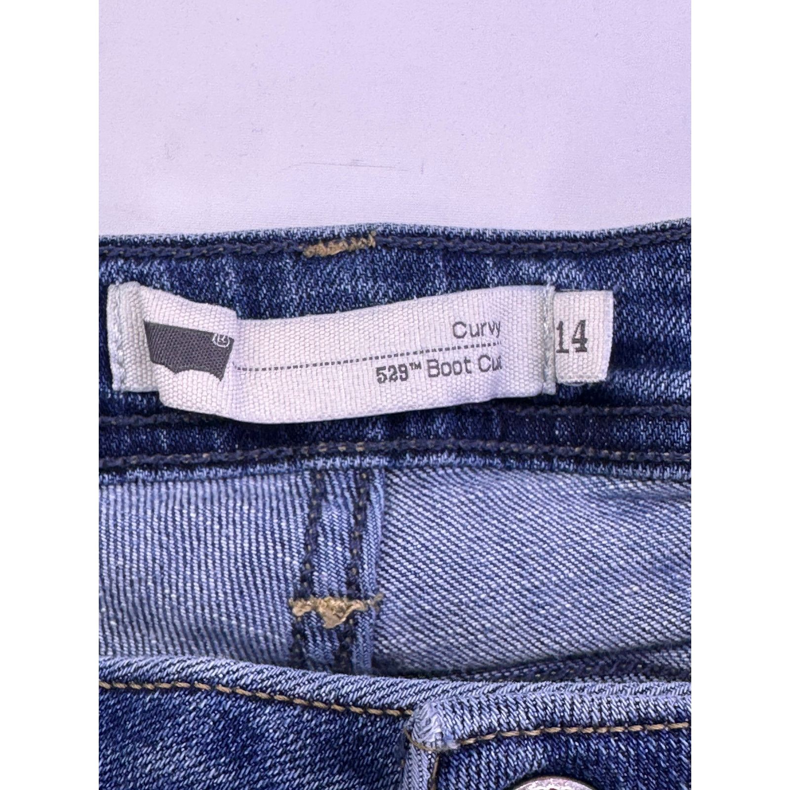 Levi's Vintage 2004 529 Levi’s Batwing Blue Jeans BootCut Size 14 Size 36" / US 14 / IT 50 - 6 Thumbnail