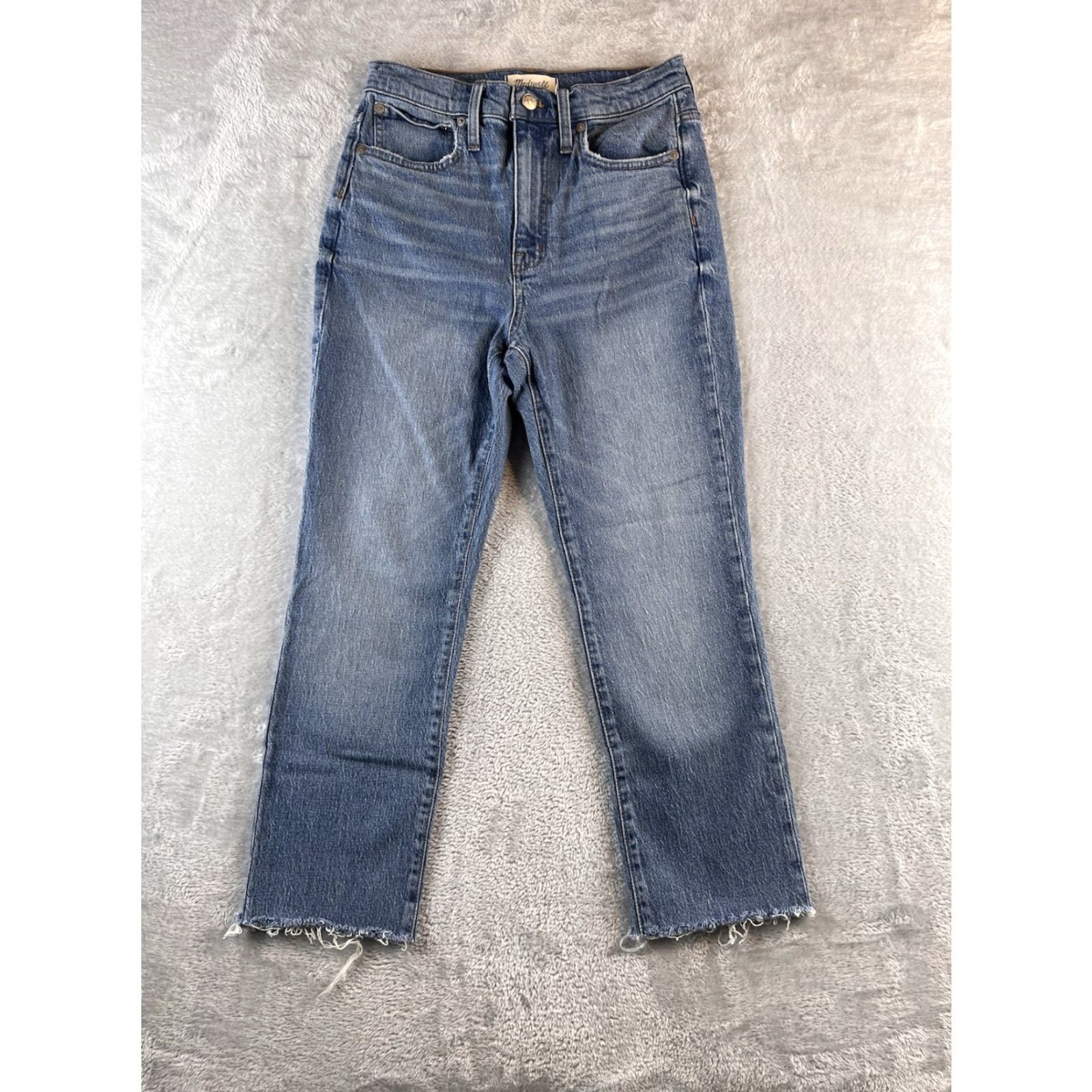Madewell Madewell Jeans 25 Blue High Rise Slim Boyjean Distressed Raw Hem Women Size 42" / US 20 - 2 Thumbnail