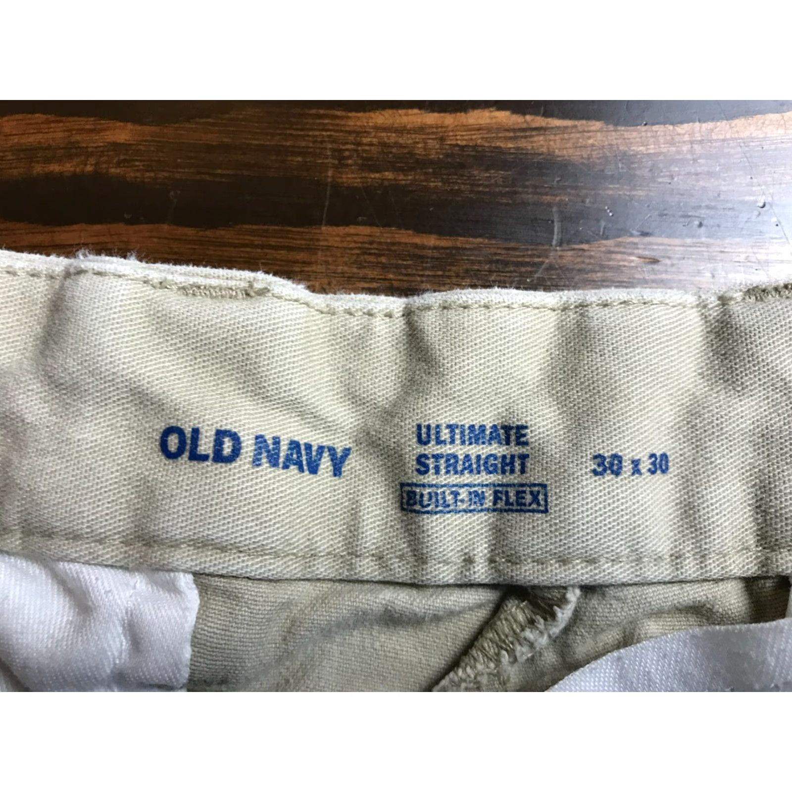Old Navy Old Navy Pants Men's 30x30 Tan Straight Built in Flex Flat Front Chino Casual Travel Regular Size 30 Brown Inseam 30 in Mens Size US 30 / EU 46 - 7 Thumbnail