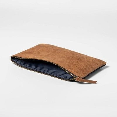 Other Faux Leather & Canvas Zippered Clutch Bag With Dual Compartm Size ONE SIZE - 2 Thumbnail