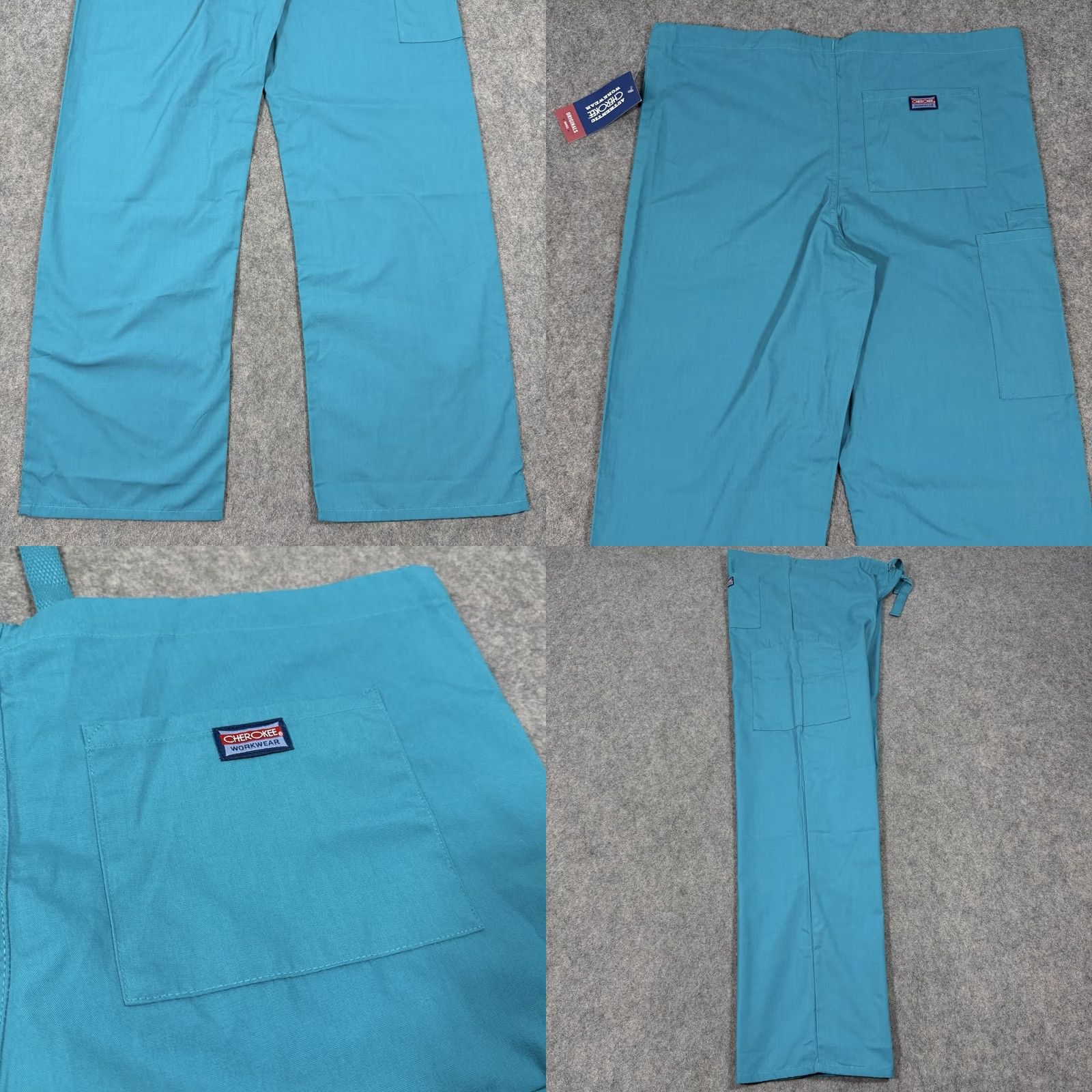 Cherokee Cherokee WorkWear Cargo Scrub Pants Unisex Small Sz Teal Blue Size US 29 - 10 Thumbnail