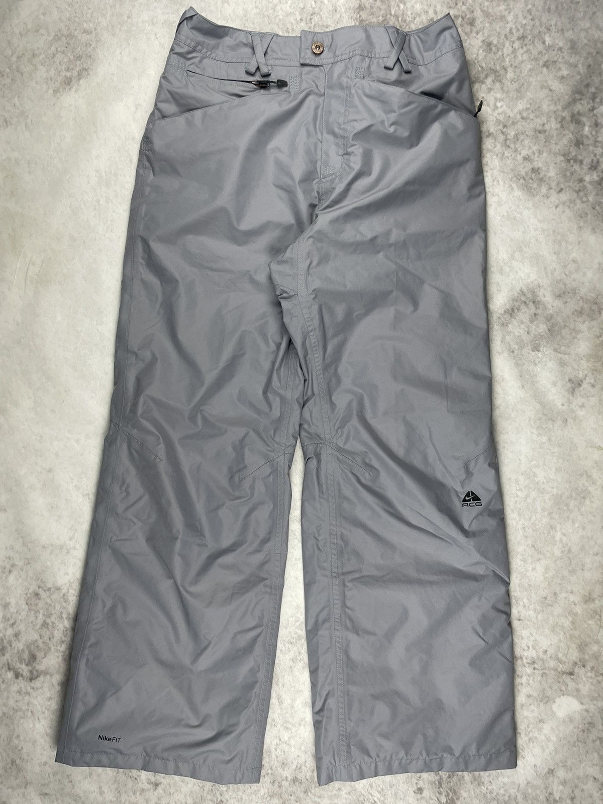 Image of Nike Acg Snow Ski Pants Snowboard Vintage Grey Logo, Men's (Size 34)