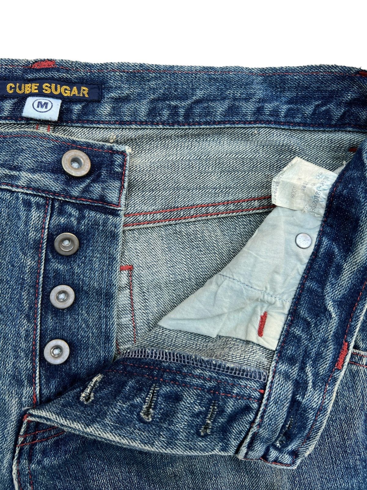 Japanese Brand Cube Sugar Multipocket Parachute Baggy Denim Jeans 33x31 Size US 33 - 8 Thumbnail