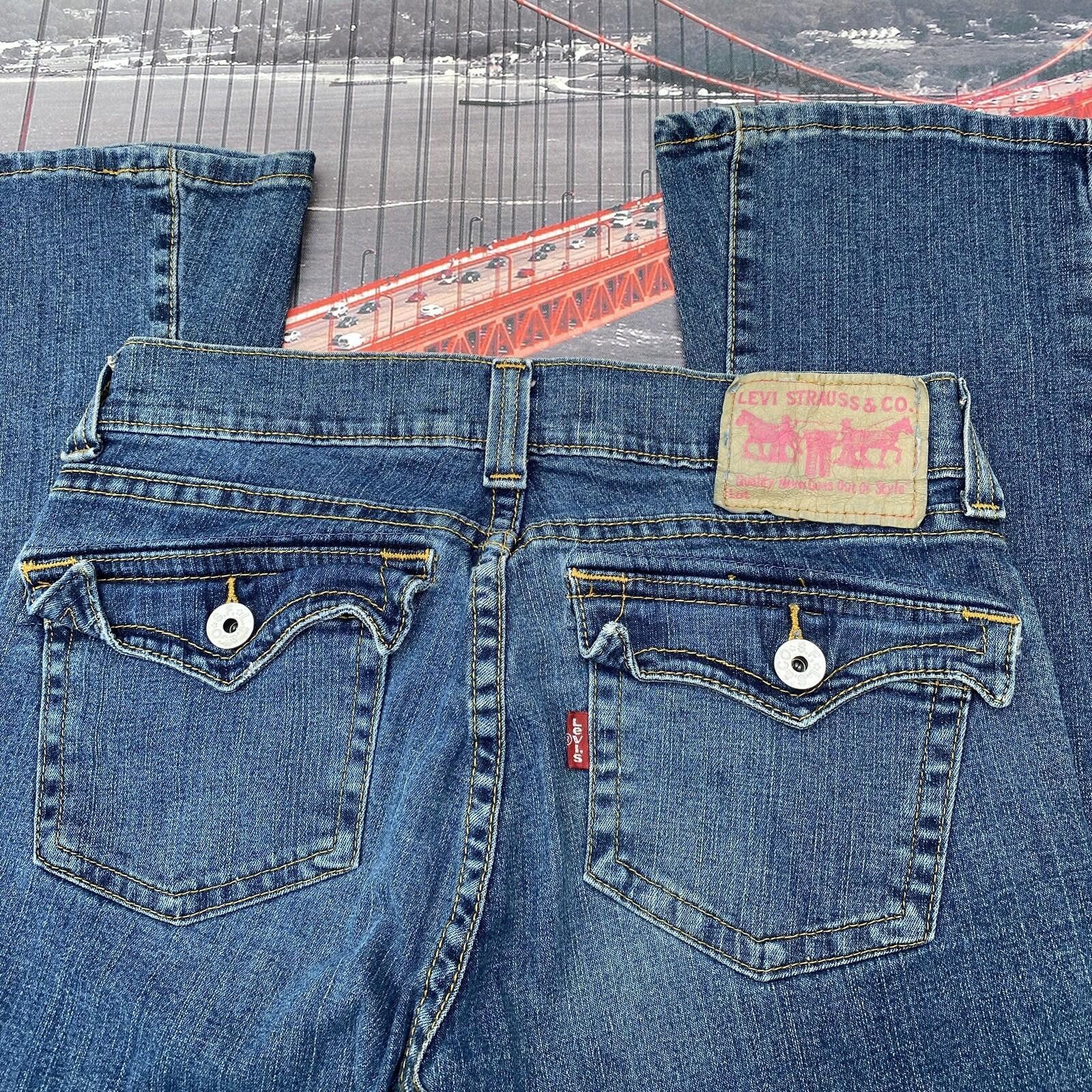 Levi's VTG Y2K Levi's 527 Slouch Flare Women’s Jeans Size 9M Blue Size 32" / US 10 / IT 46 - 5 Thumbnail