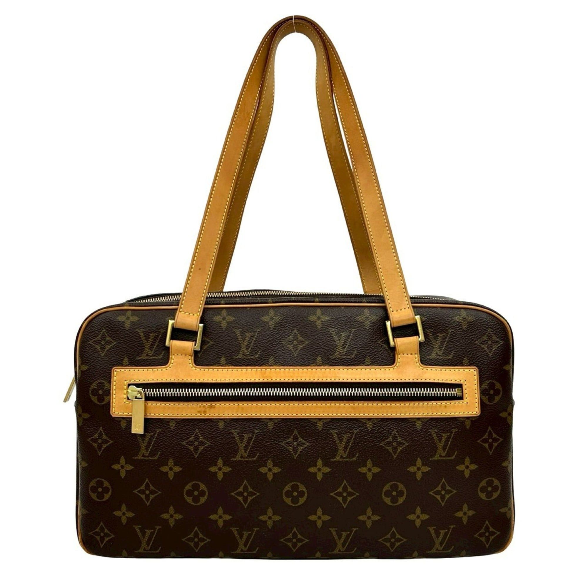 LOUIS VUITTON Cite GM Monogram Leather Tote Bag/Semi-Shoulder Bag Brown 17496
