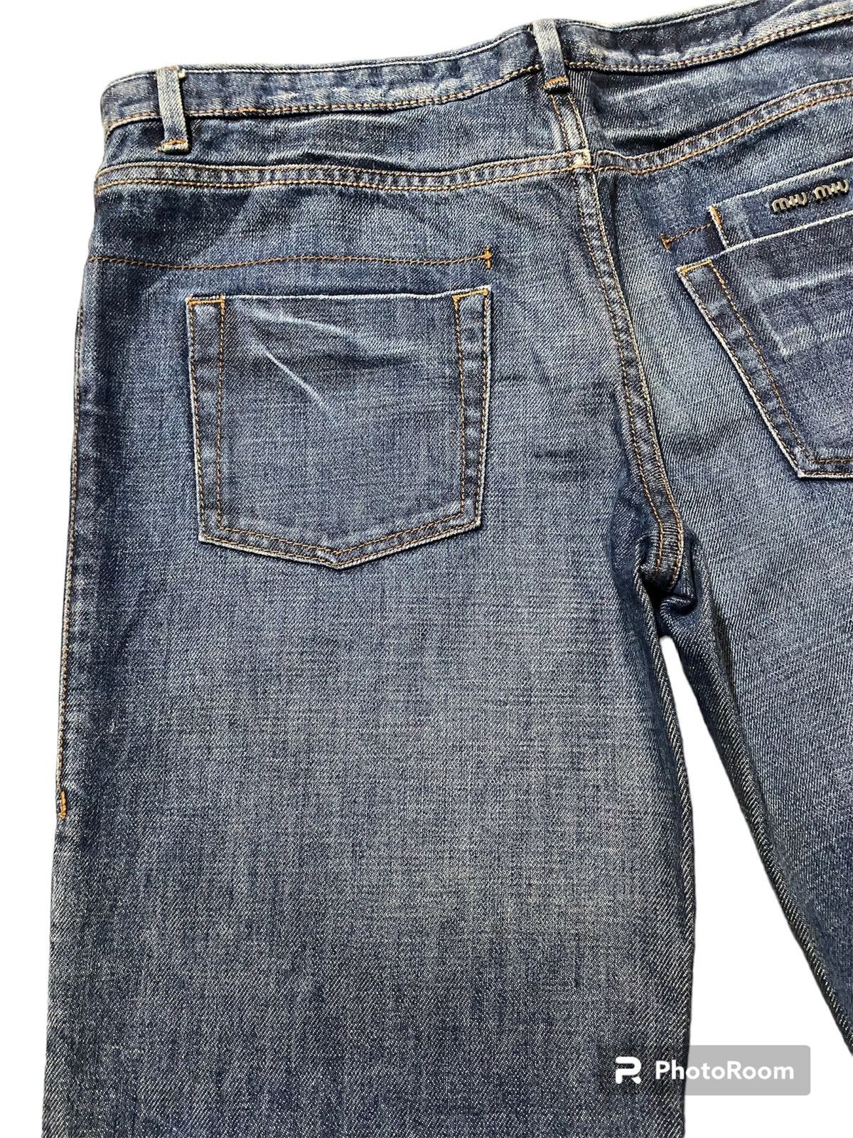 Miu Miu × Prada MIUMIU LOGO PATCH DENIM JEANS MADE IN ITALY Size 32" / US 10 / IT 46 - 5 Thumbnail